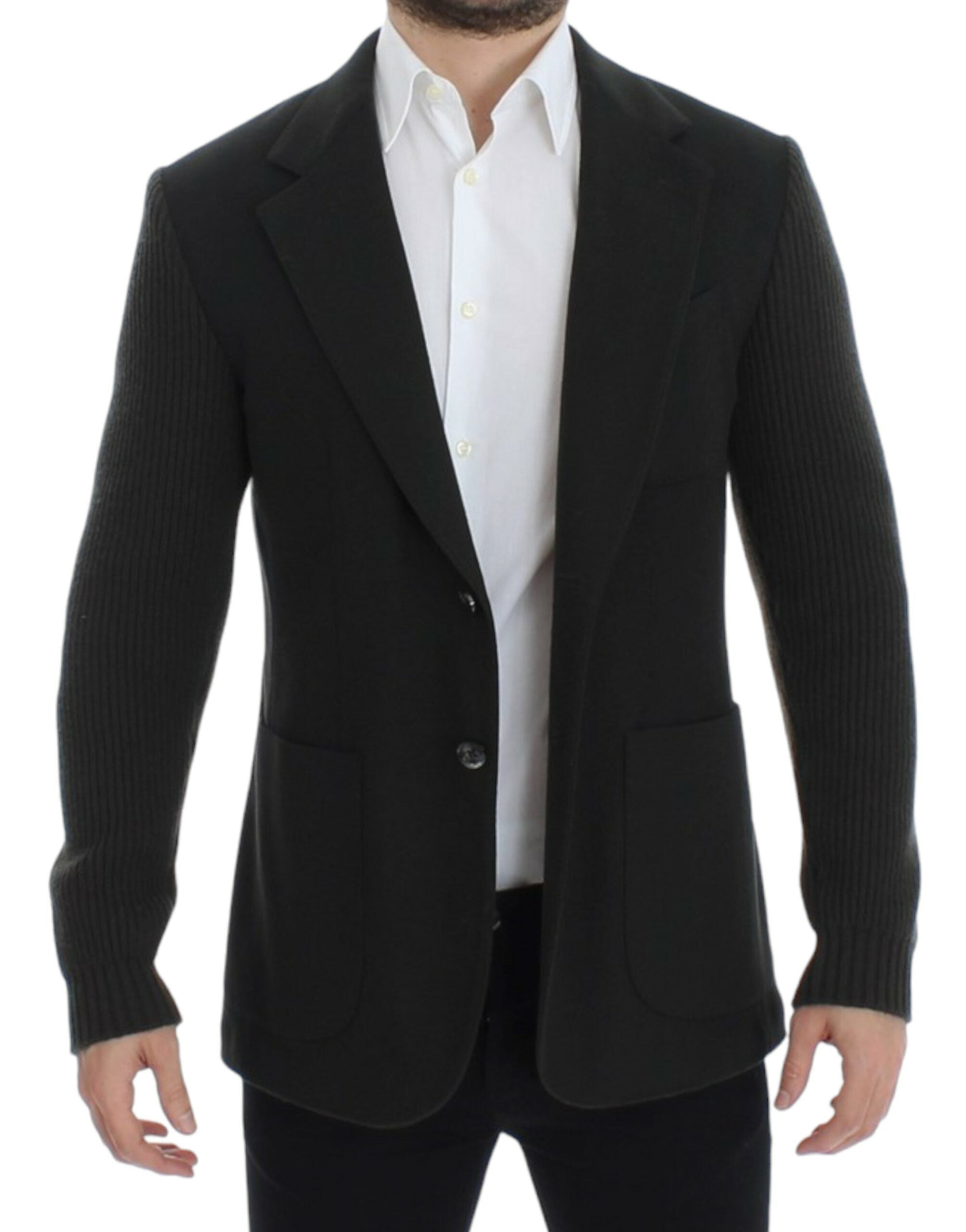 Groen kasjmier tweeknoopsblazer