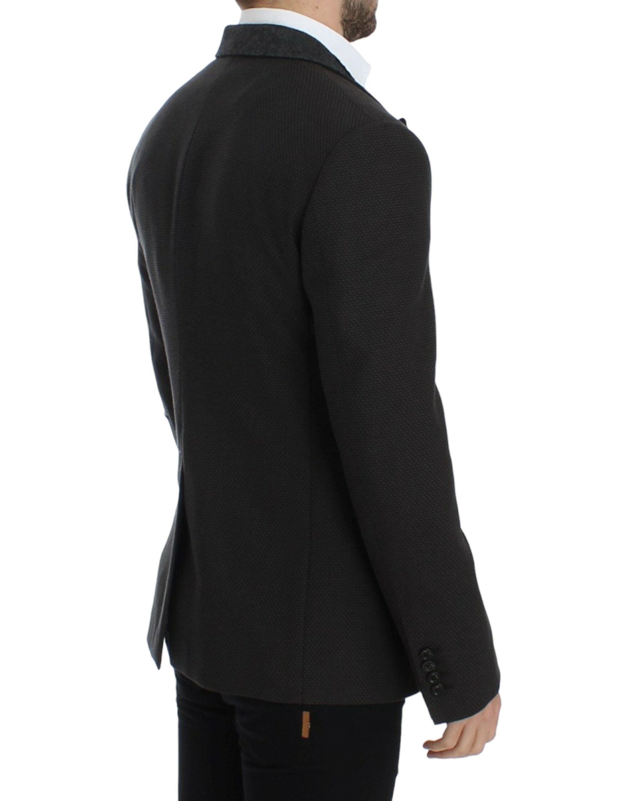Bruine wollen slim fit blazer