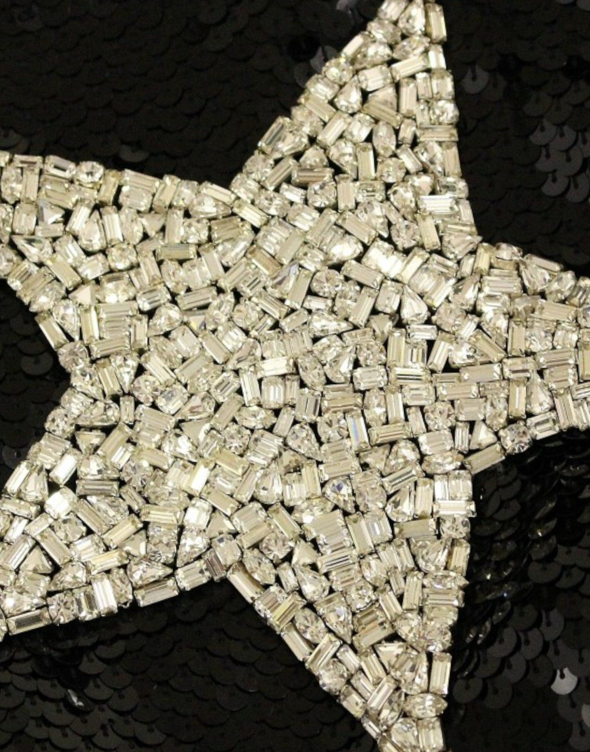 Meesterwerk zwarte kristallen swarovski sterren manteljurk