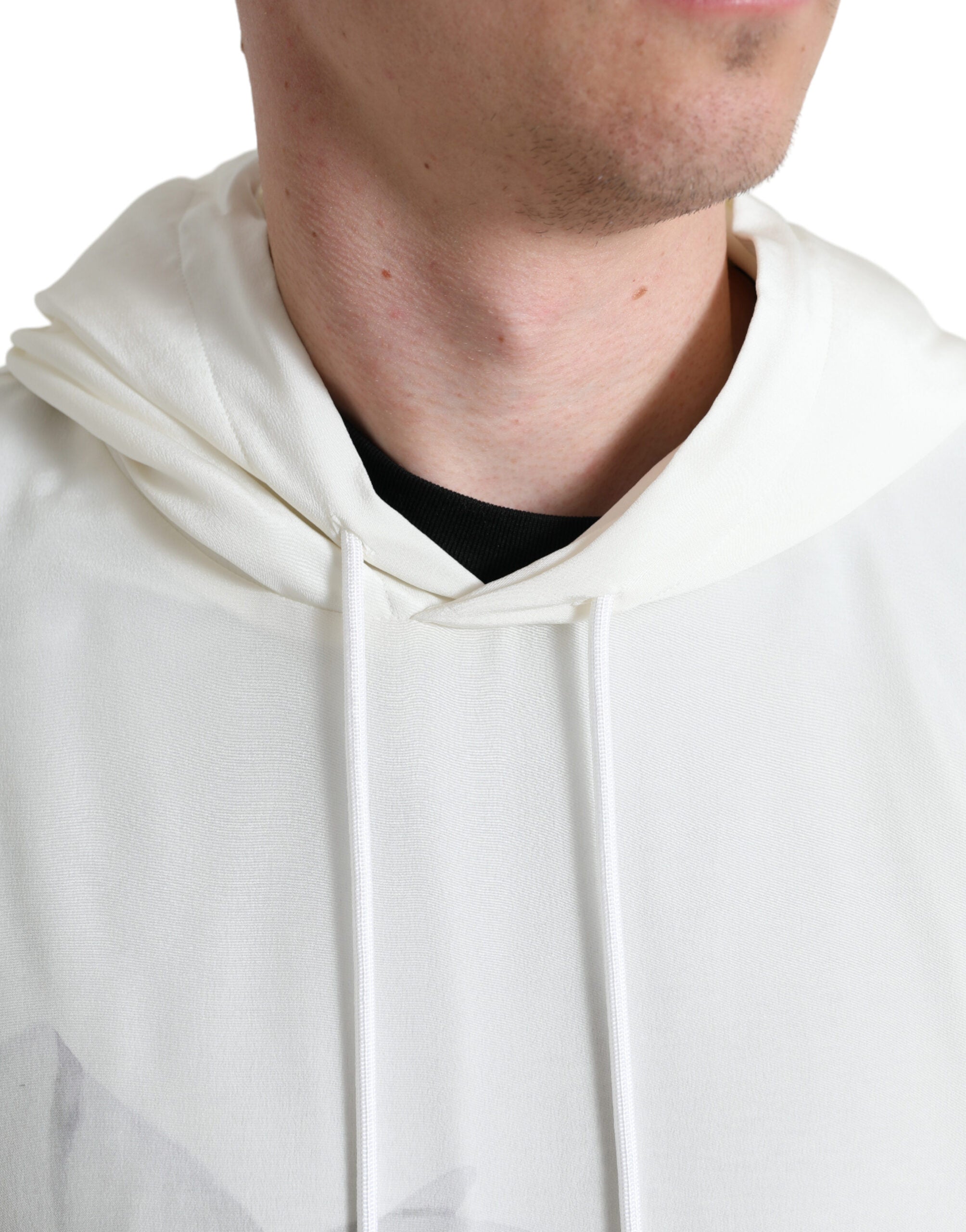 Witte bloemenprint hoodie met capuchon