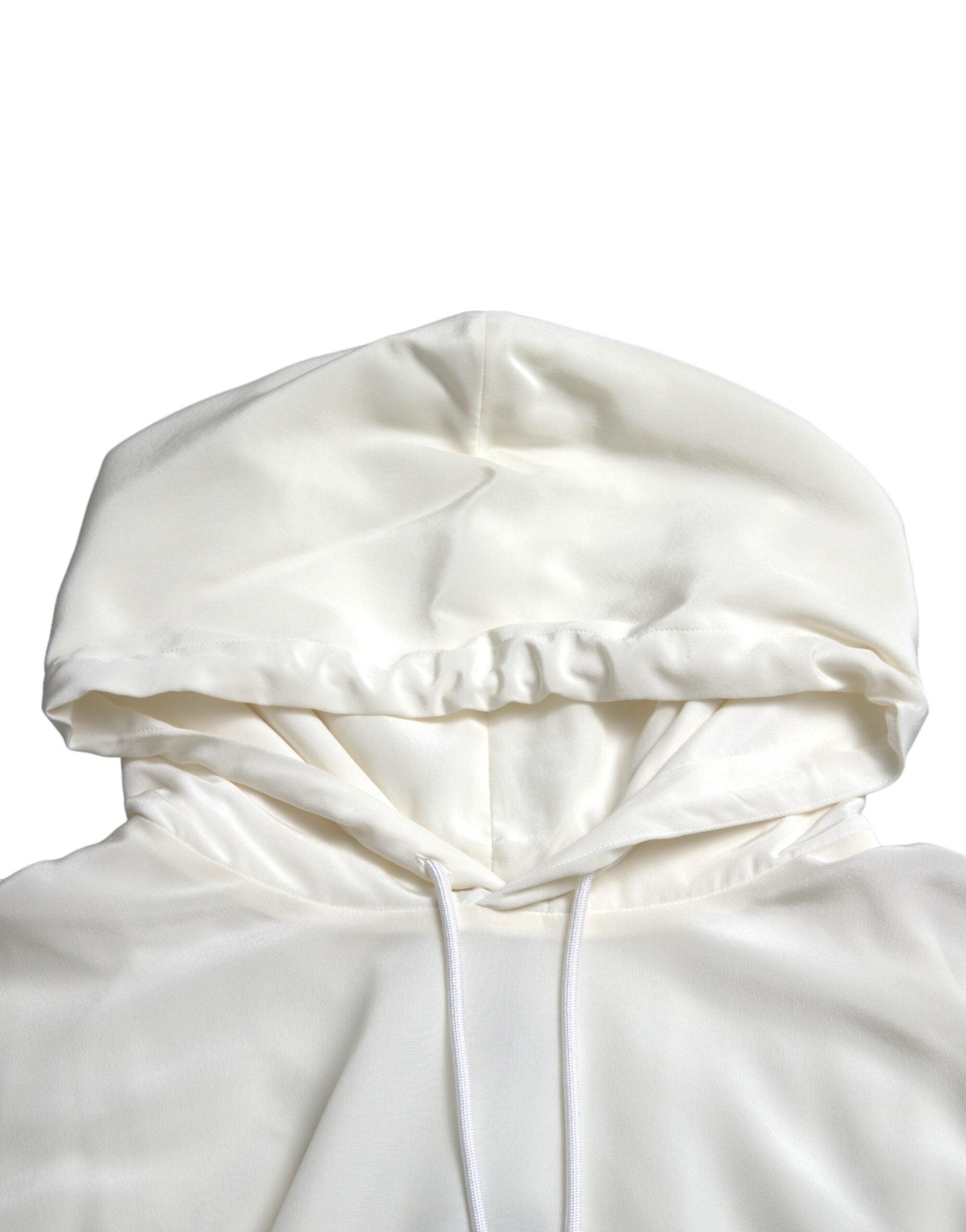 Witte bloemenprint hoodie met capuchon