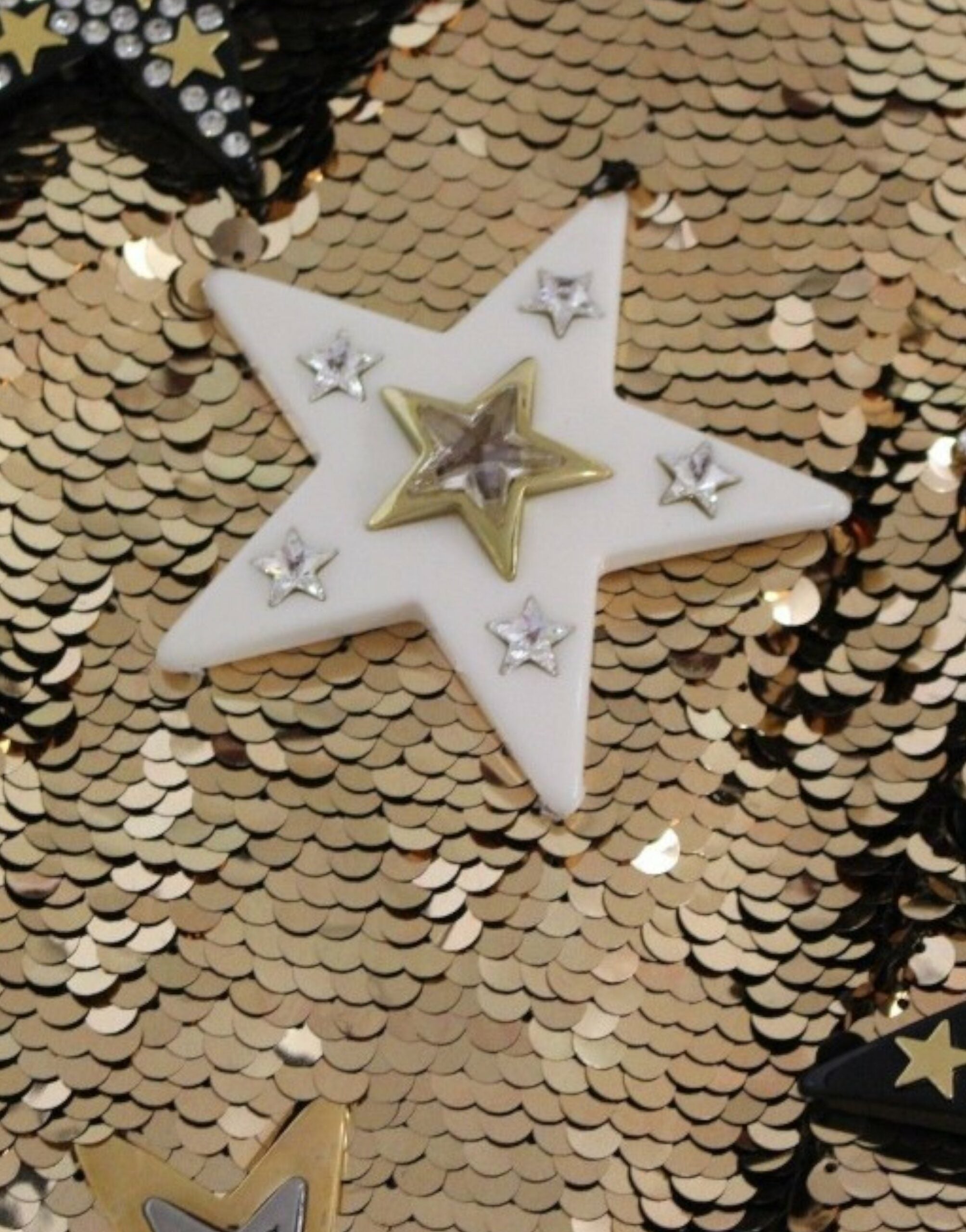 Meesterwerk gouden pailletten kristallen swarovski jurk