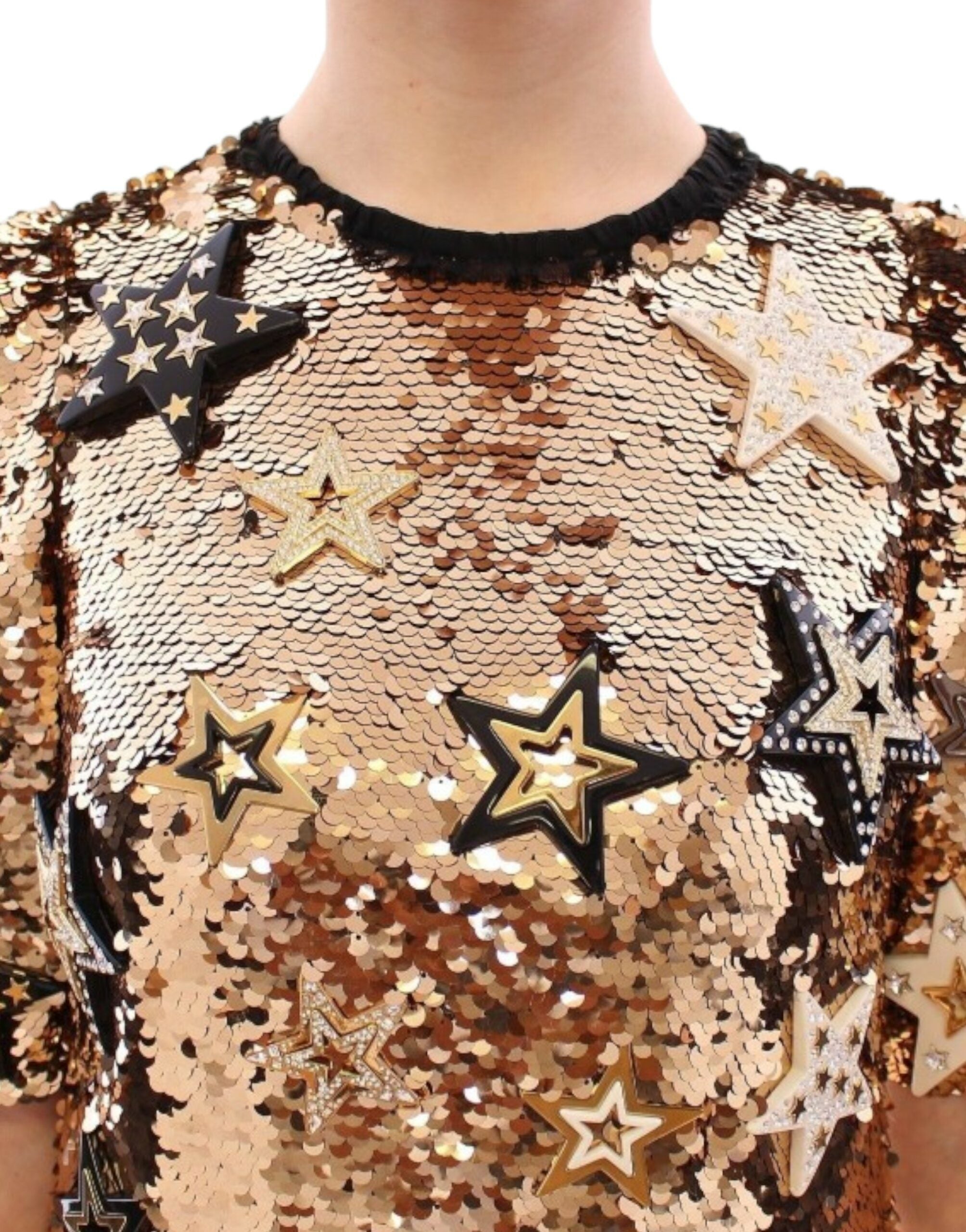 Meesterwerk gouden pailletten kristallen swarovski jurk