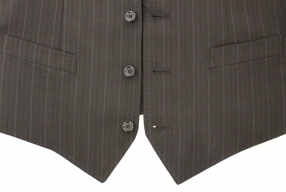 Zwarte gestreepte stretchjurk met gilet