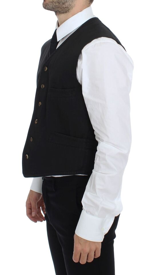 Zwarte katoenen gilet