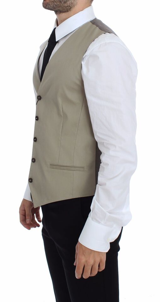 Beige katoenen vest blazerjasje