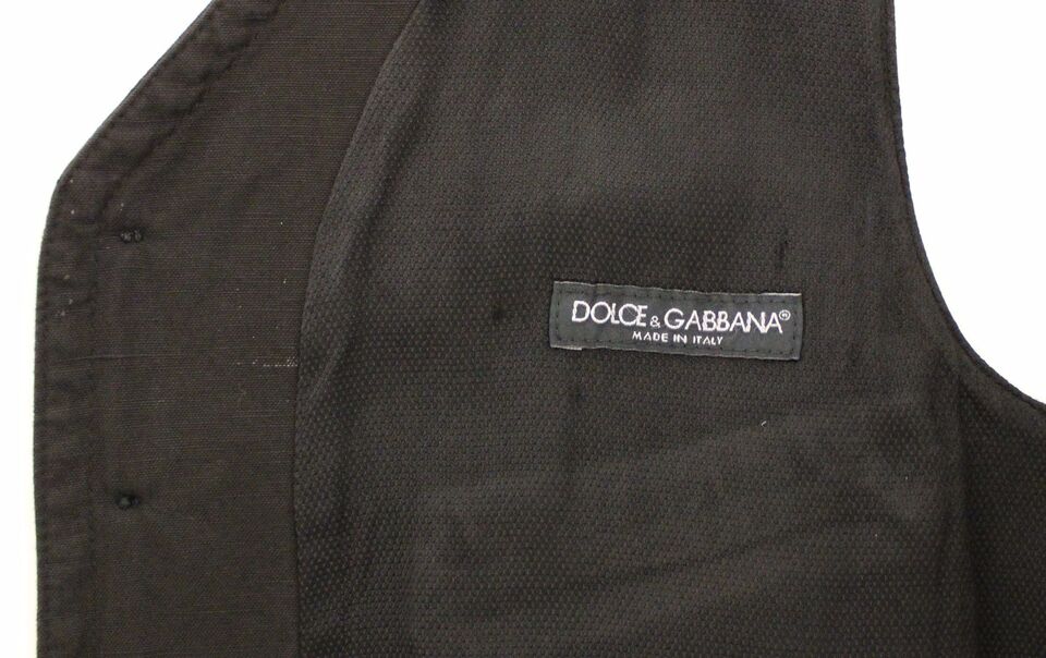 Zwarte linnen katoenen vestblazer