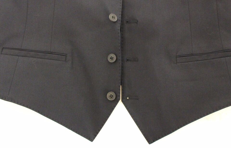 Blauwe katoenen stretch jurk vest blazer