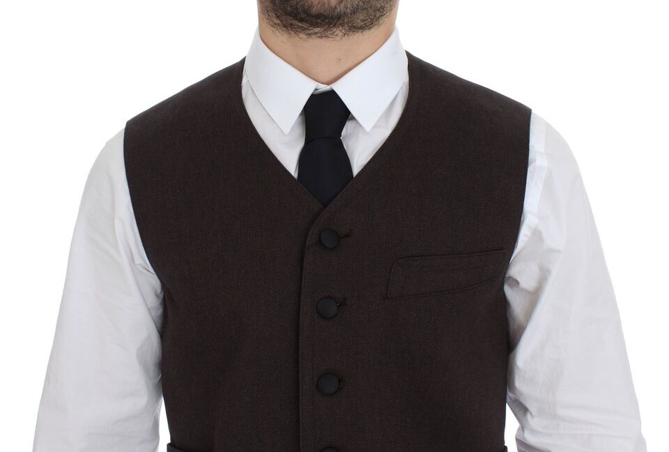 Bruin katoenen gilet