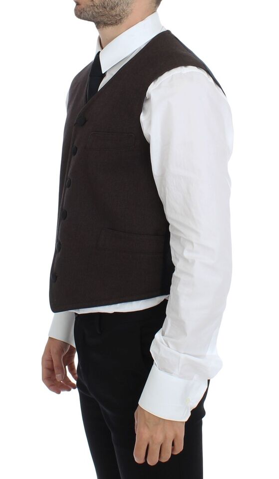 Bruin katoenen gilet