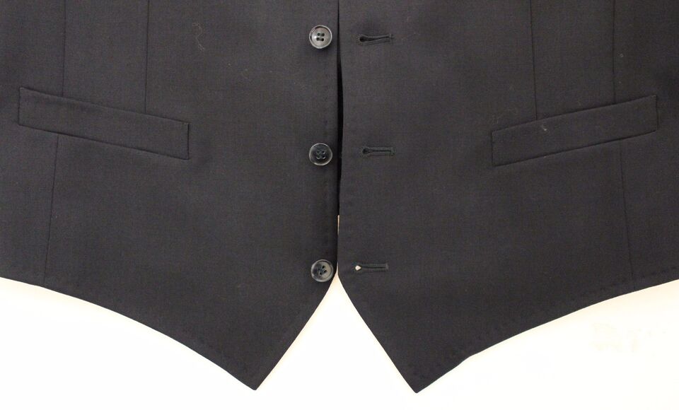 Blauwe katoenen stretch jurk vest blazer