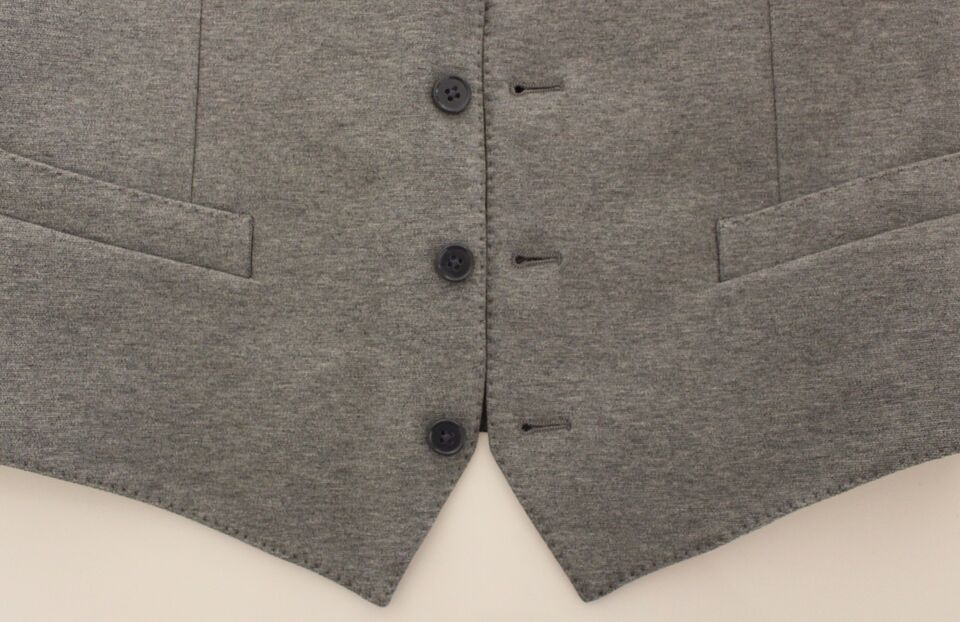 Grijze katoenen stretch vestblazer