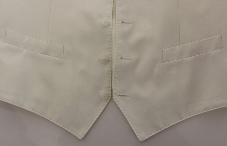 Witte katoenen zijden mix jurk vest blazer