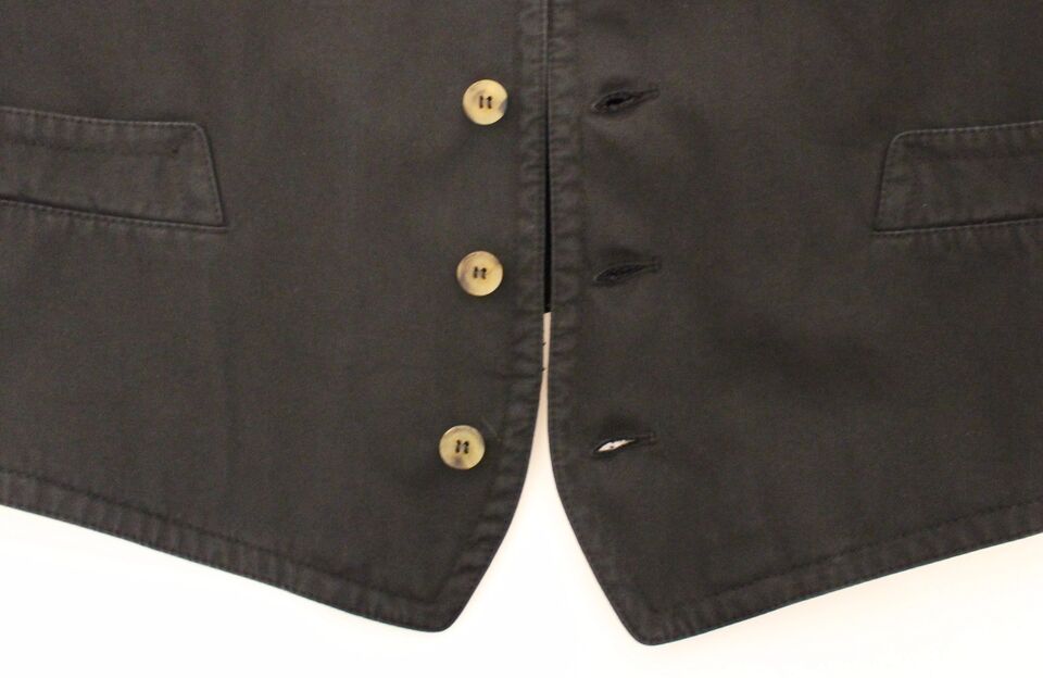 Zwarte katoenen viscose jurk vest blazer