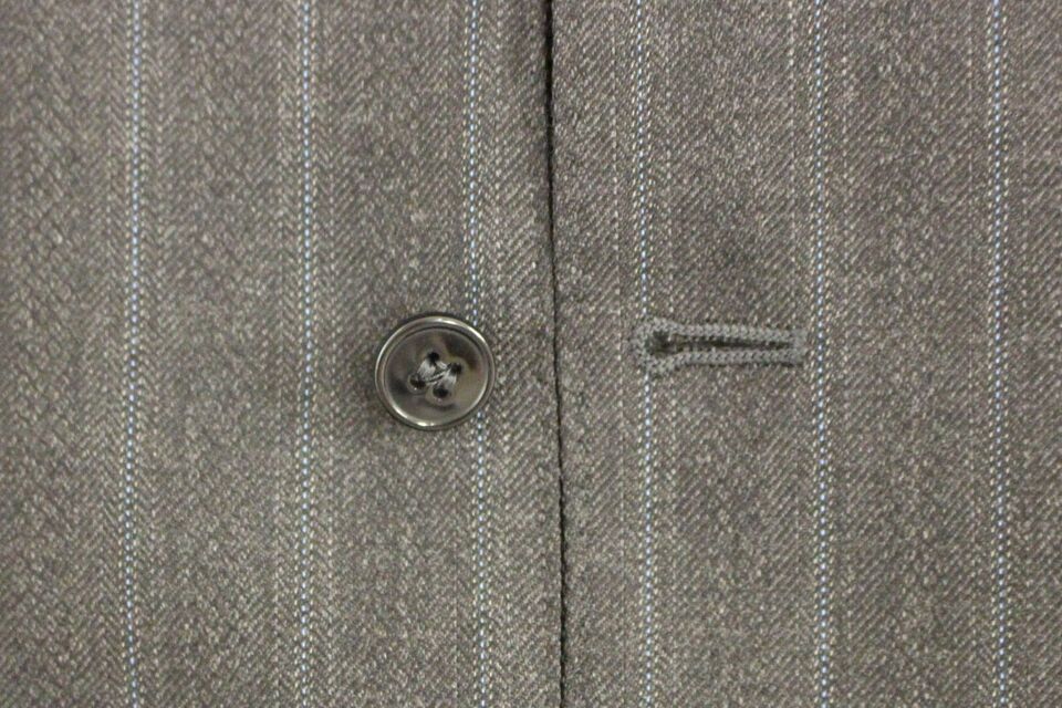 Grijs gestreept wollen vest met logo