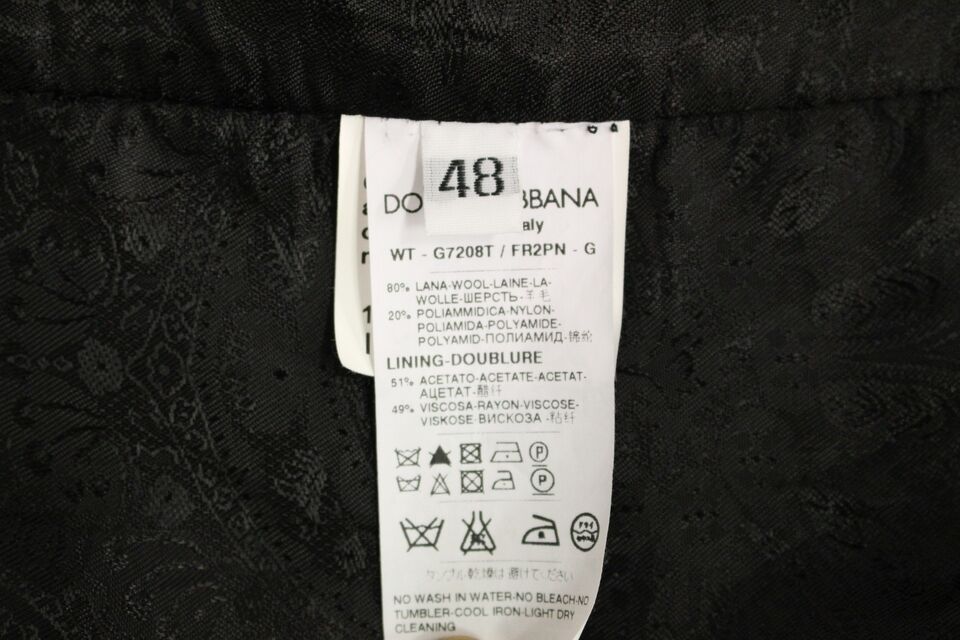 Zwart gestreept wollen vest met logo