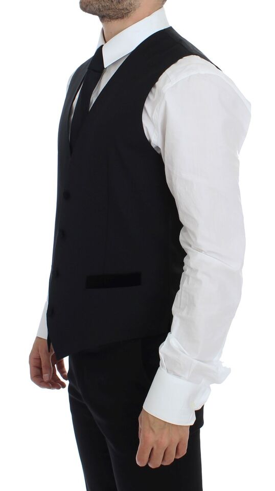 Zwarte wollen formele jurk vest gilet weste