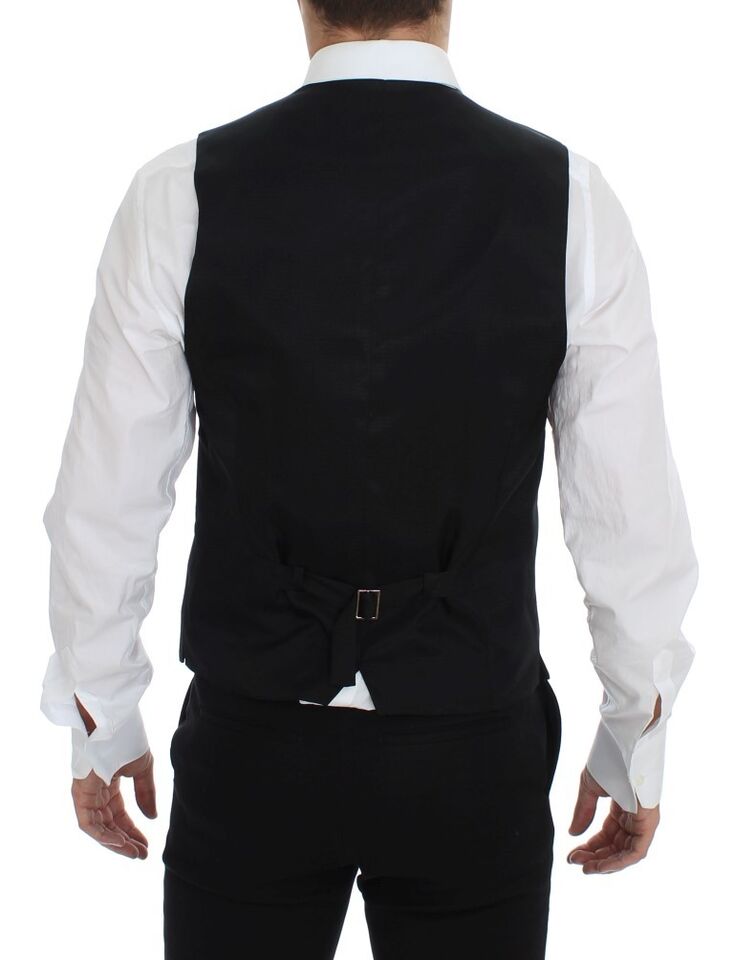 Grijze wollen formele jurk vest gilet weste