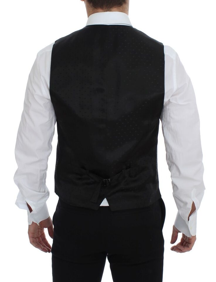 Grijze wollen formele jurk vest gilet weste