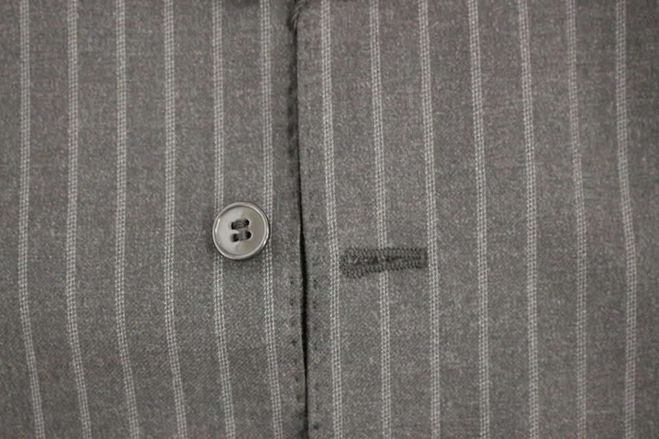 Grijs gestreept wollen vest met logo