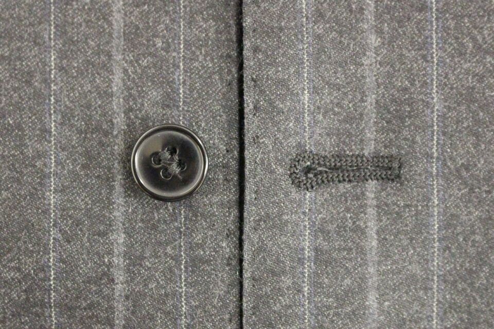 Grijs gestreept wollen vest met logo