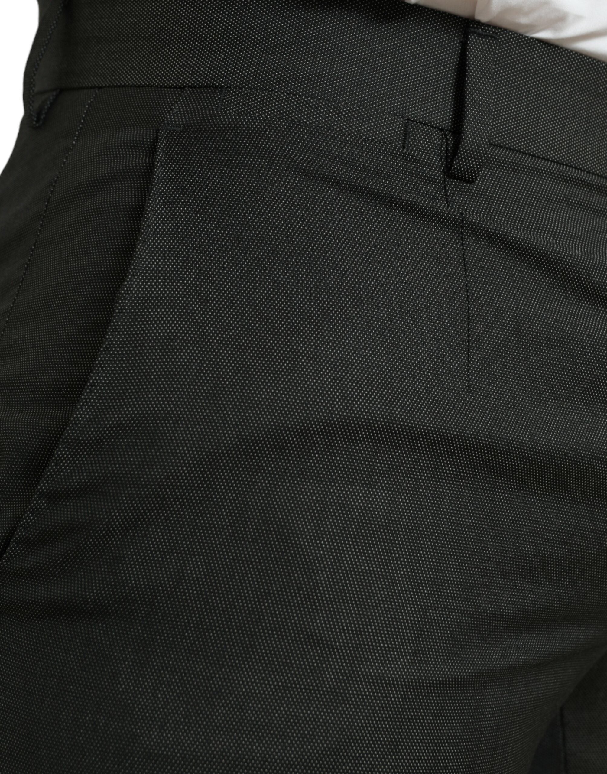 Donkergrijze stretch slim formele broek