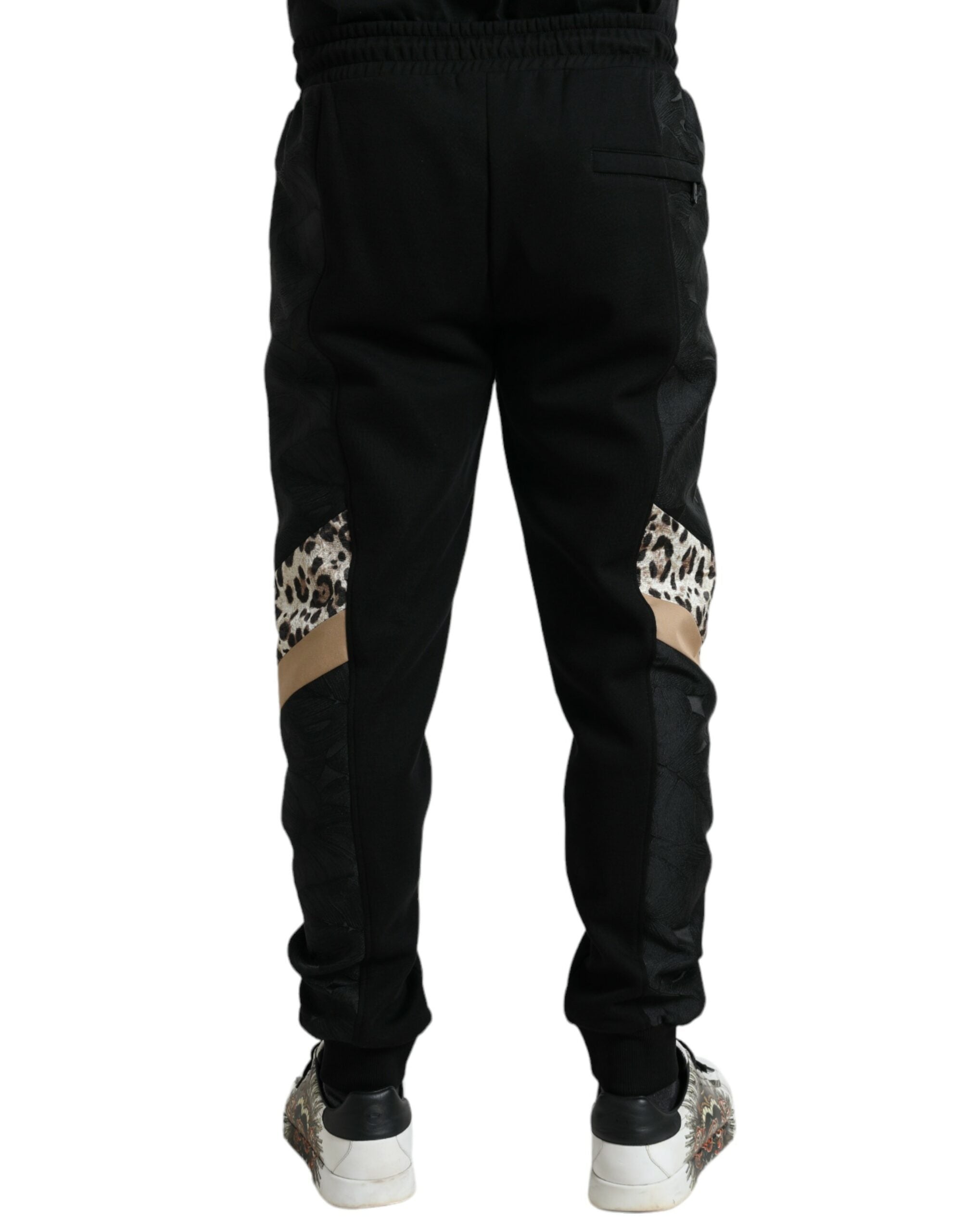 Zwarte katoenen slim-fit joggingbroek met stretch