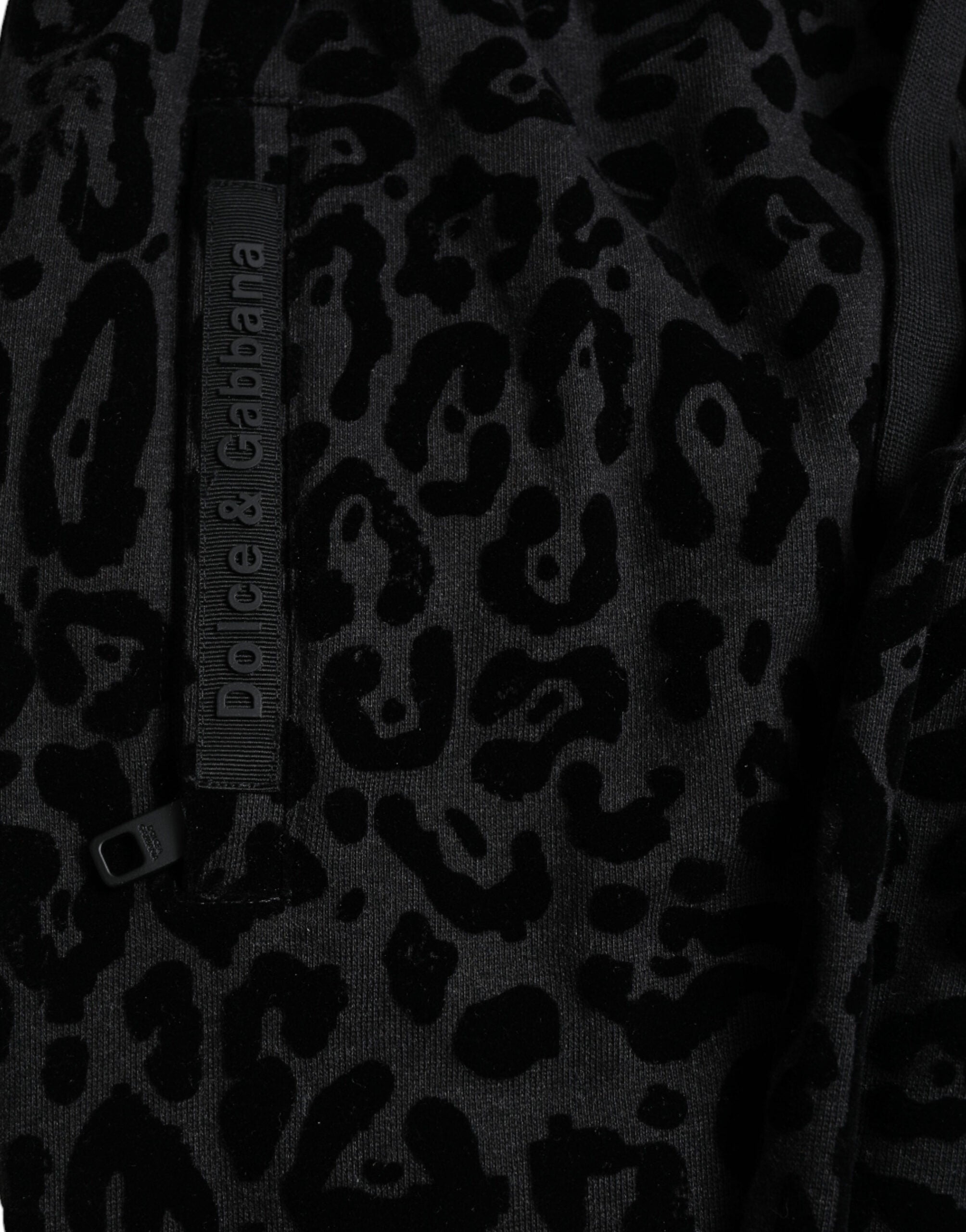 Zwarte luipaard katoenen slim fit joggingbroek