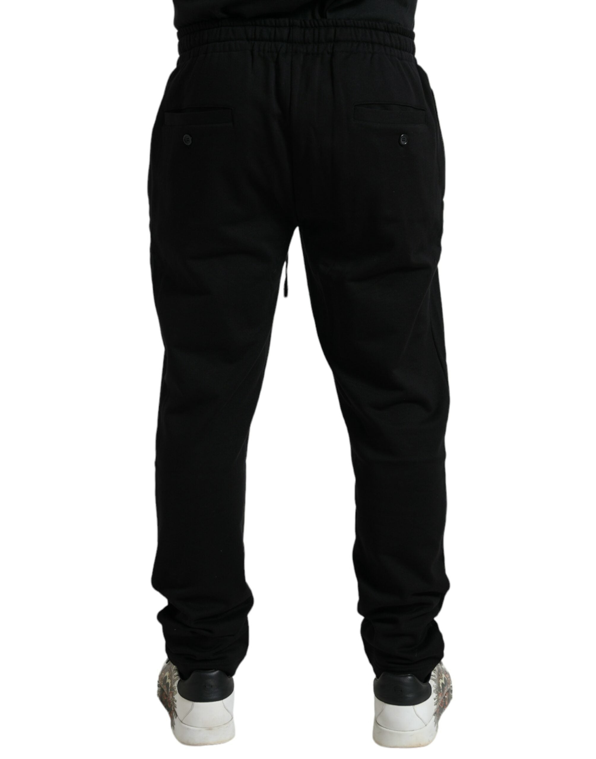 Zwarte katoenen logo joggingbroek voor heren