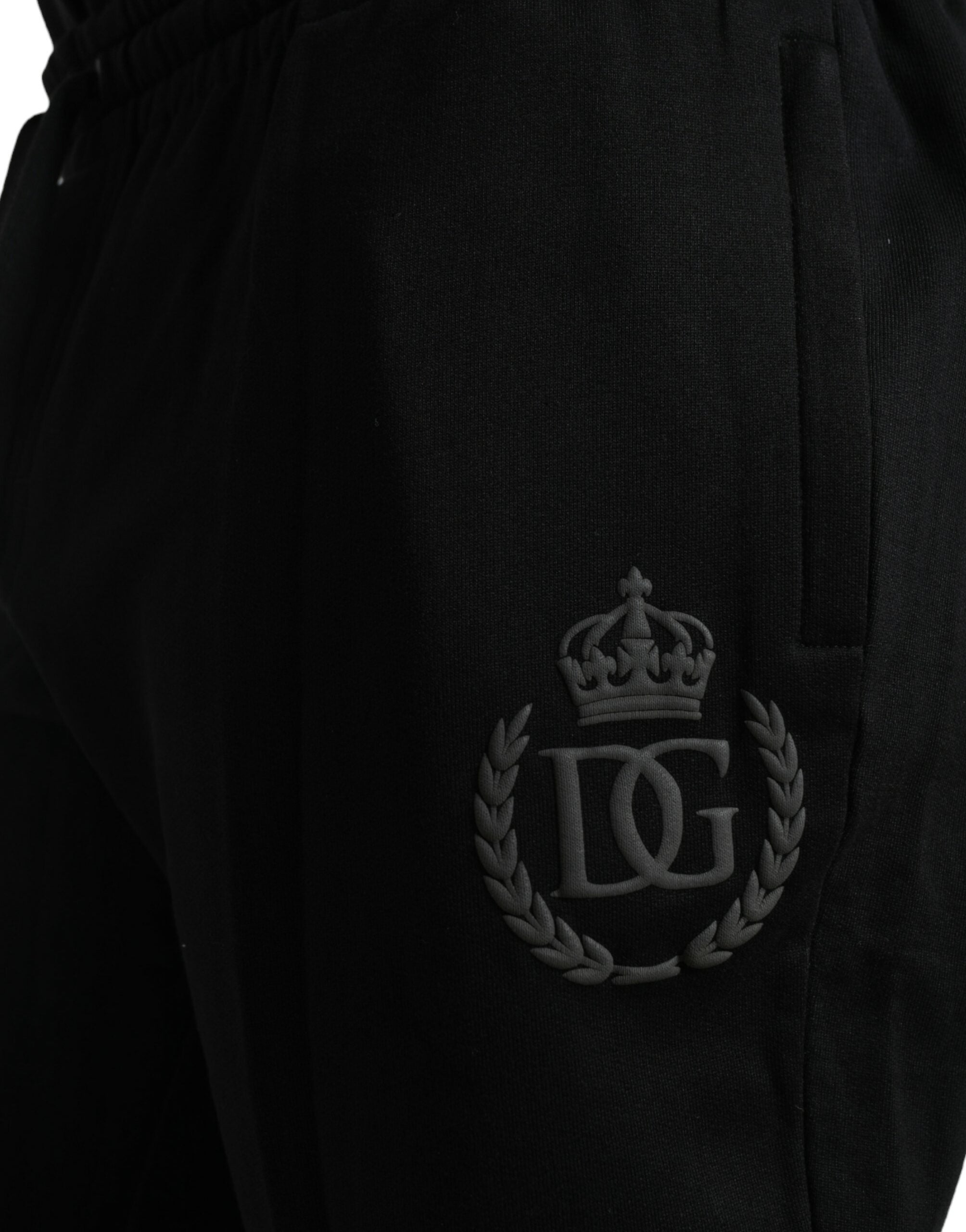 Zwarte katoenen logo joggingbroek voor heren