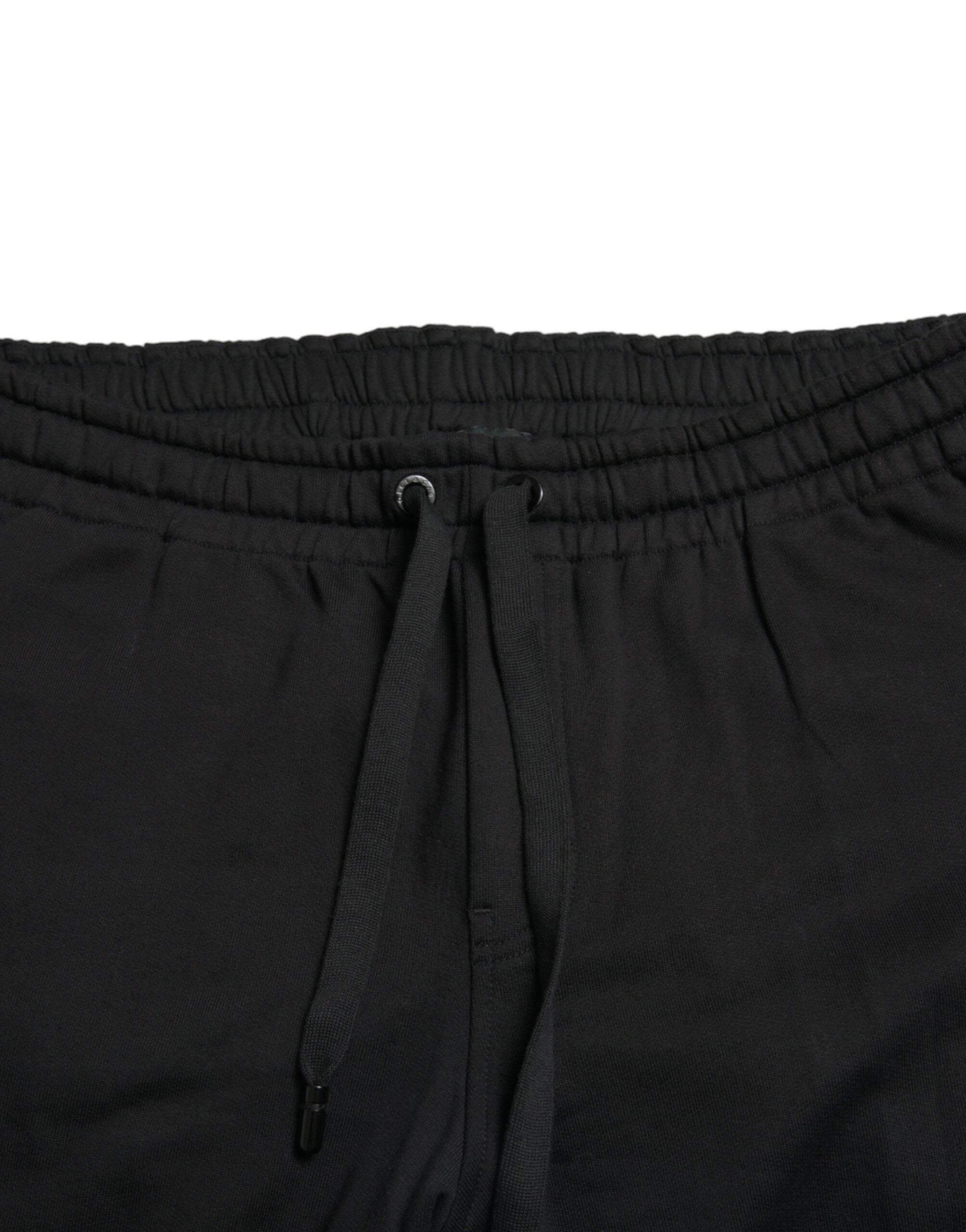 Zwarte katoenen logo joggingbroek voor heren