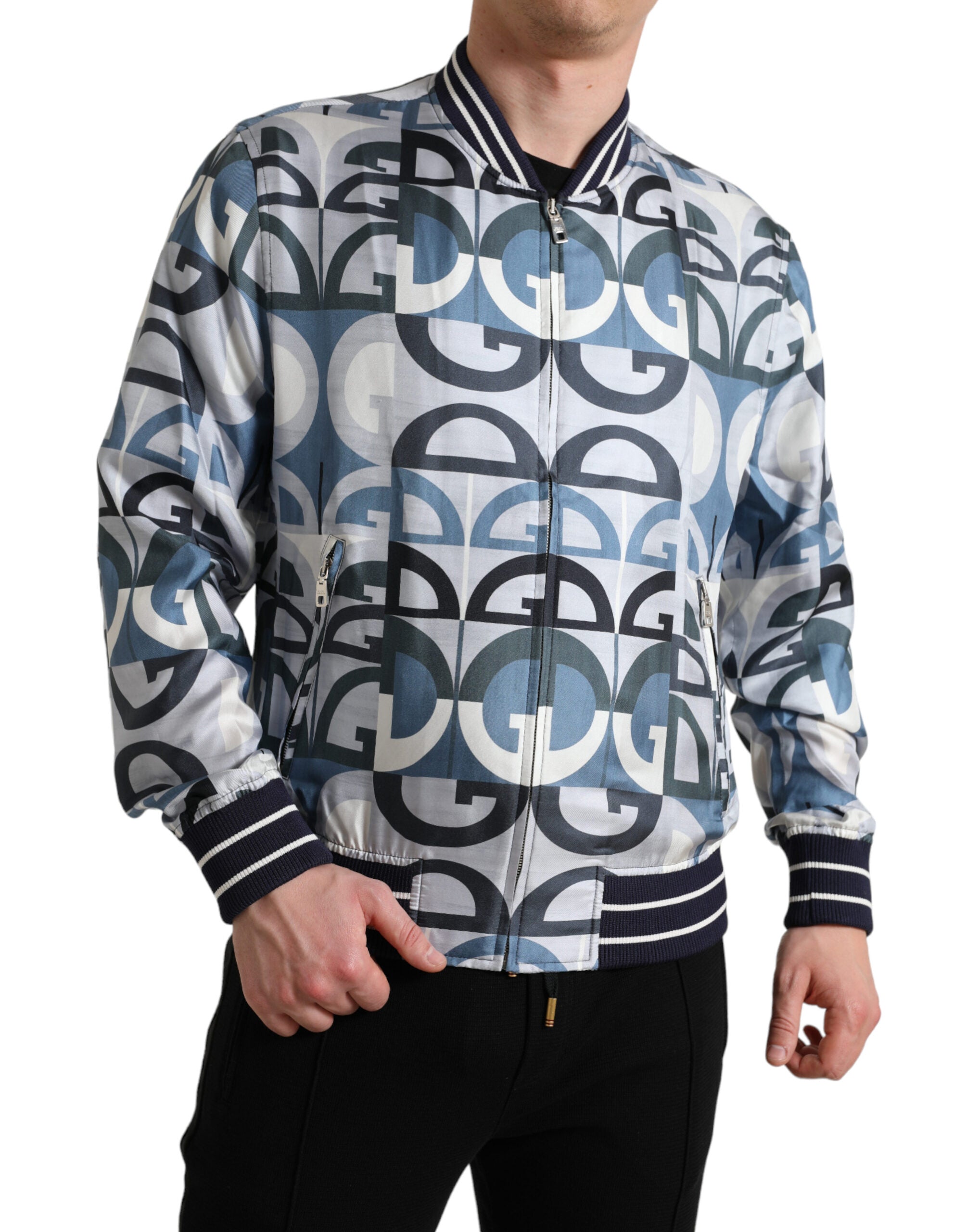 Bomberblousonjack met veelkleurige logoprint