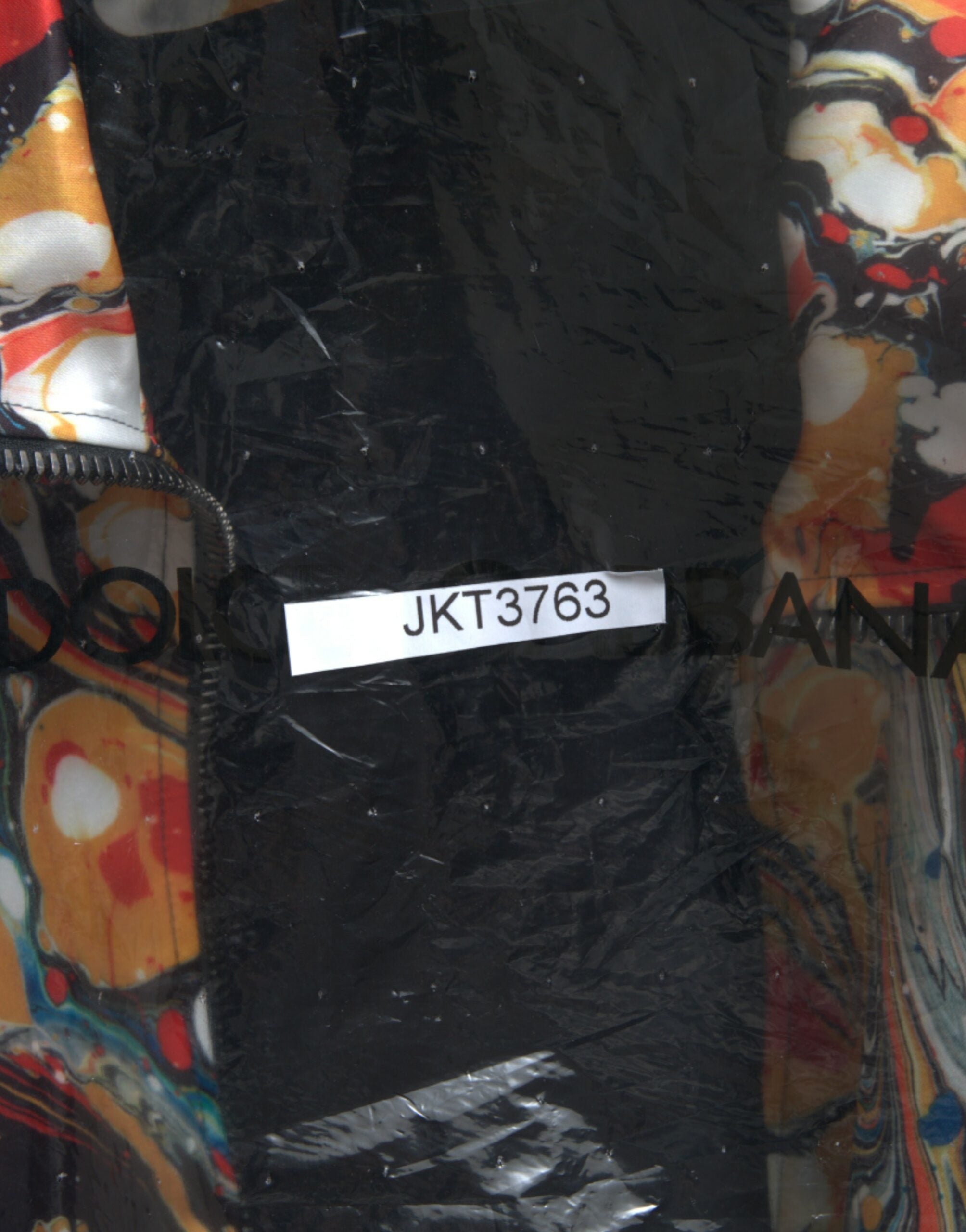 Veelkleurige abstracte polyester bomberjack