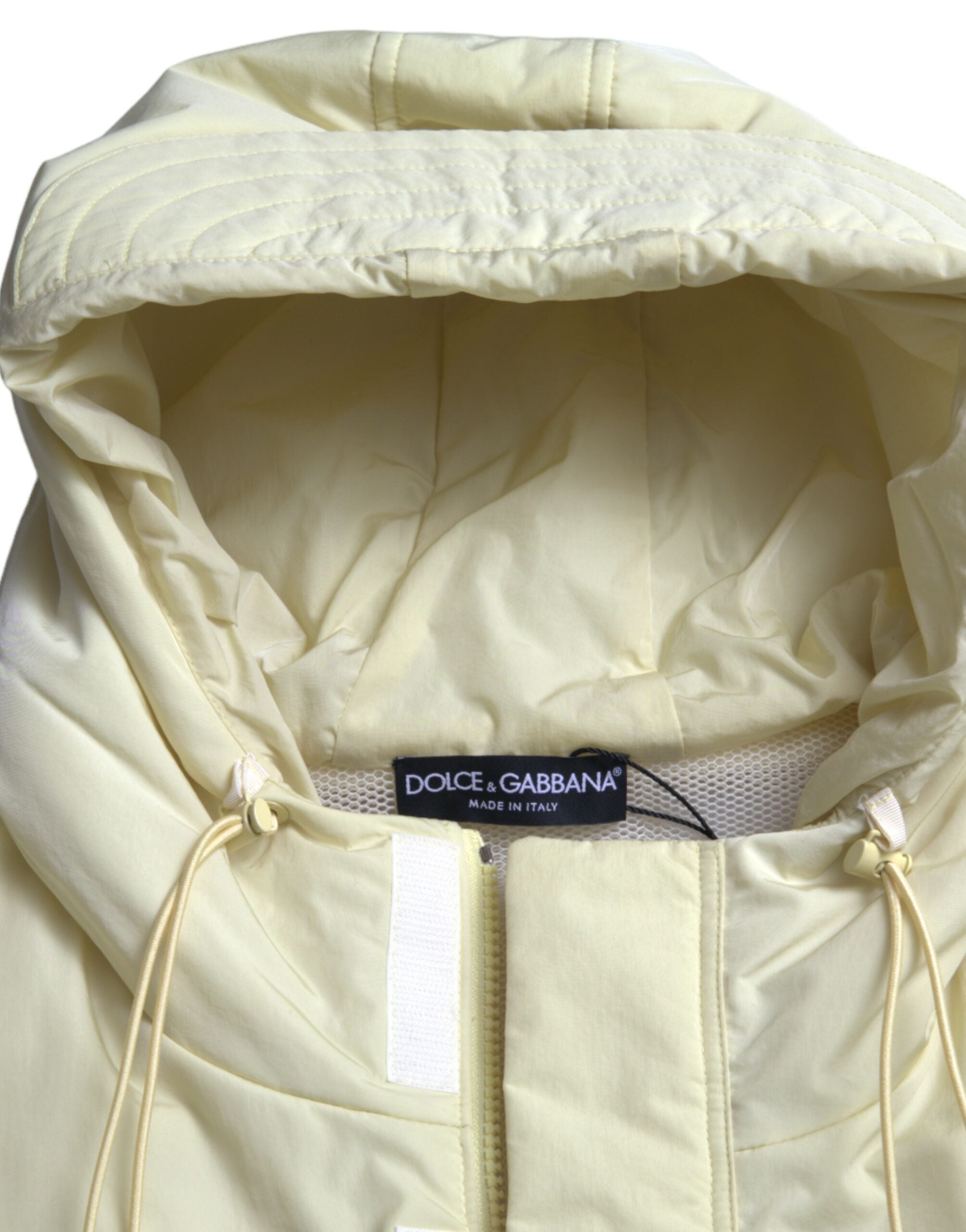 Geel nylon sportvest met capuchon