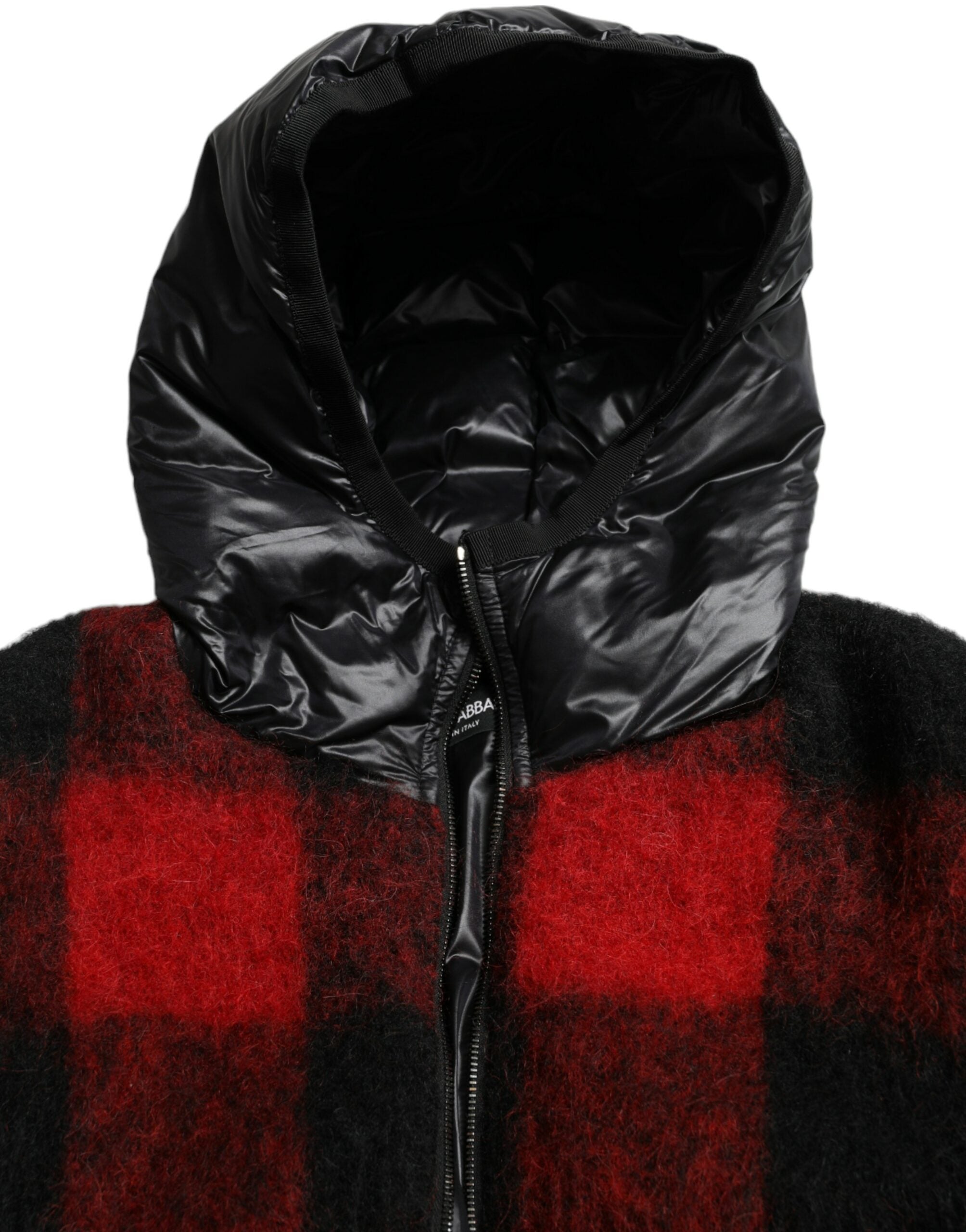 Zwarte rode buffelruit poncho met capuchon