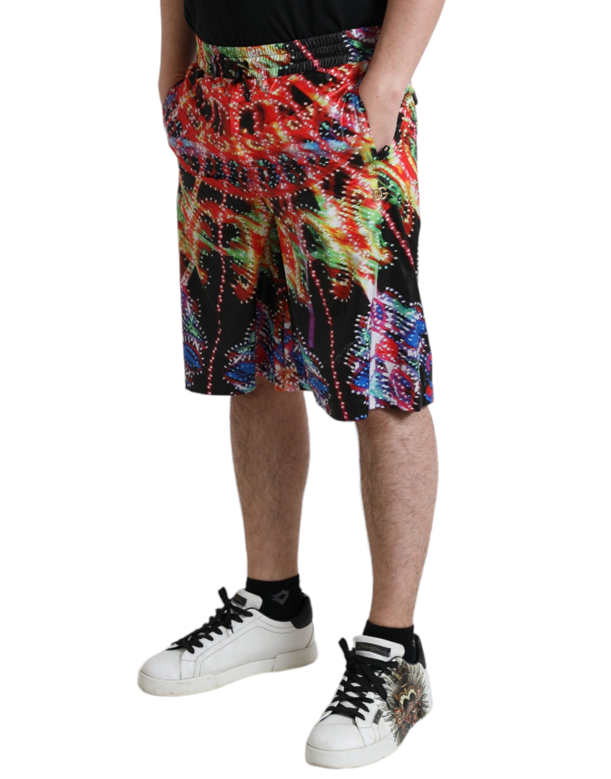 Multicolor Luminarie Print Heren Bermuda Shorts