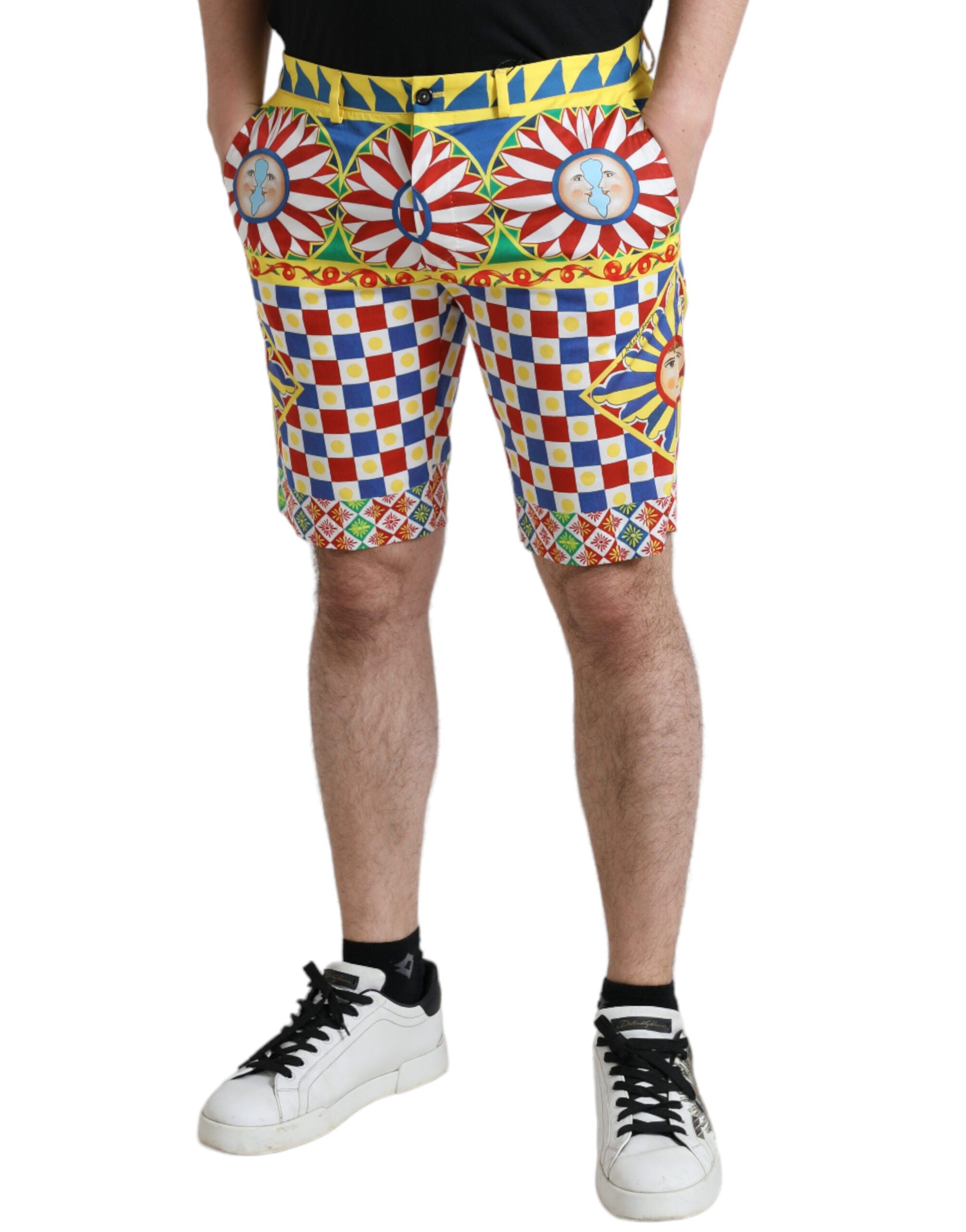 Multicolor Carretto Print Heren Bermuda Shorts