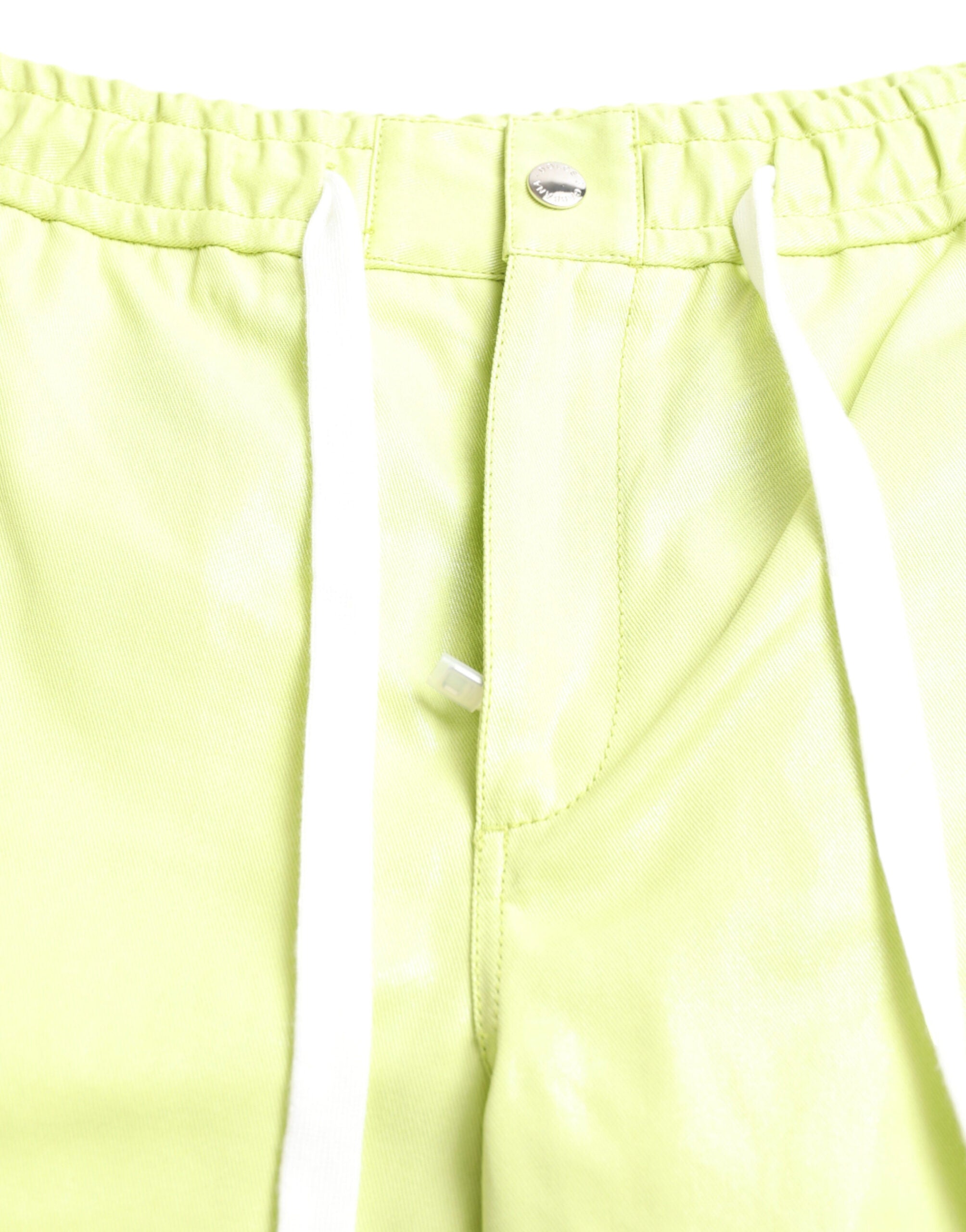 Lichtgroene katoenen cargo bermudashorts voor heren
