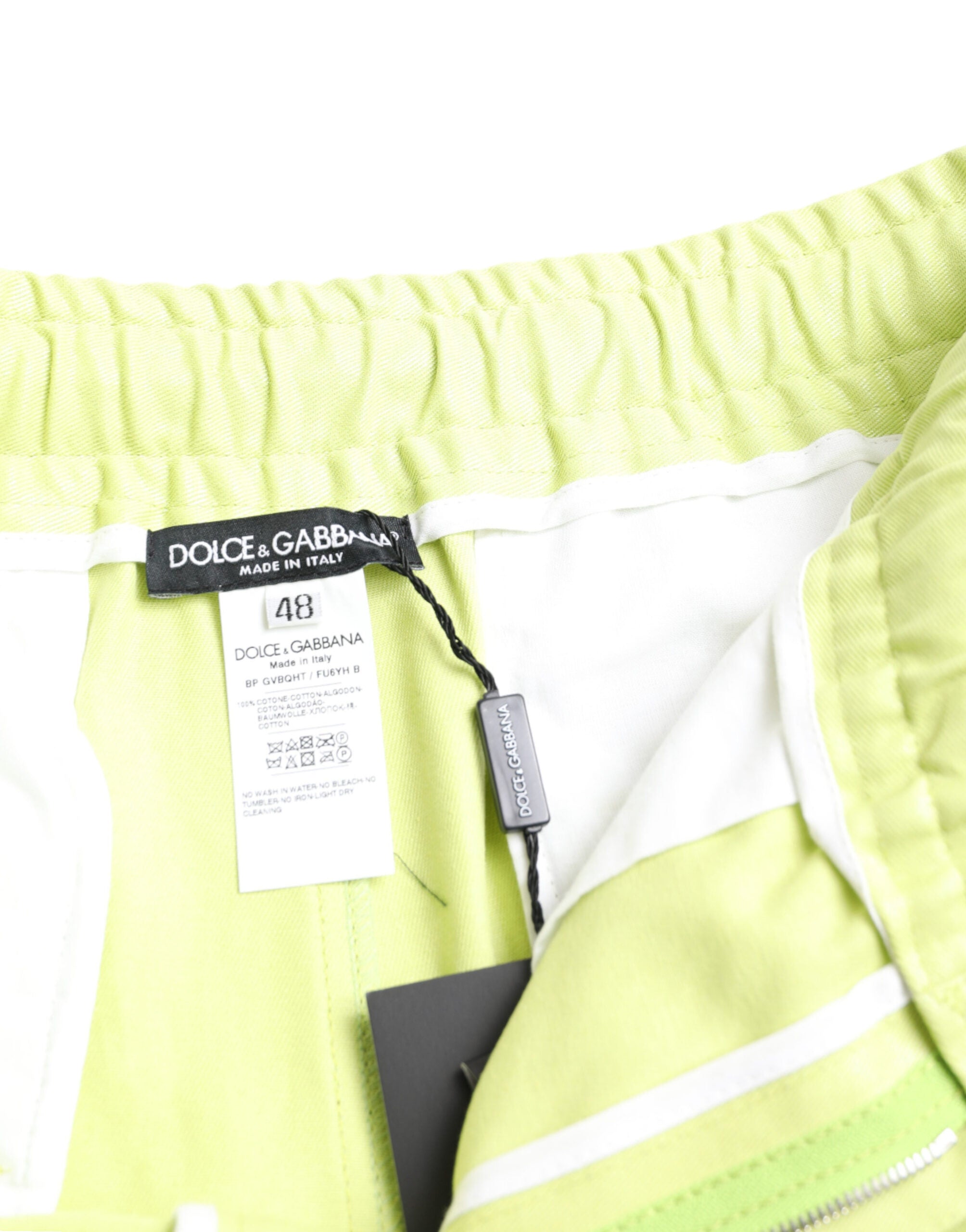 Lichtgroene katoenen cargo bermudashorts voor heren