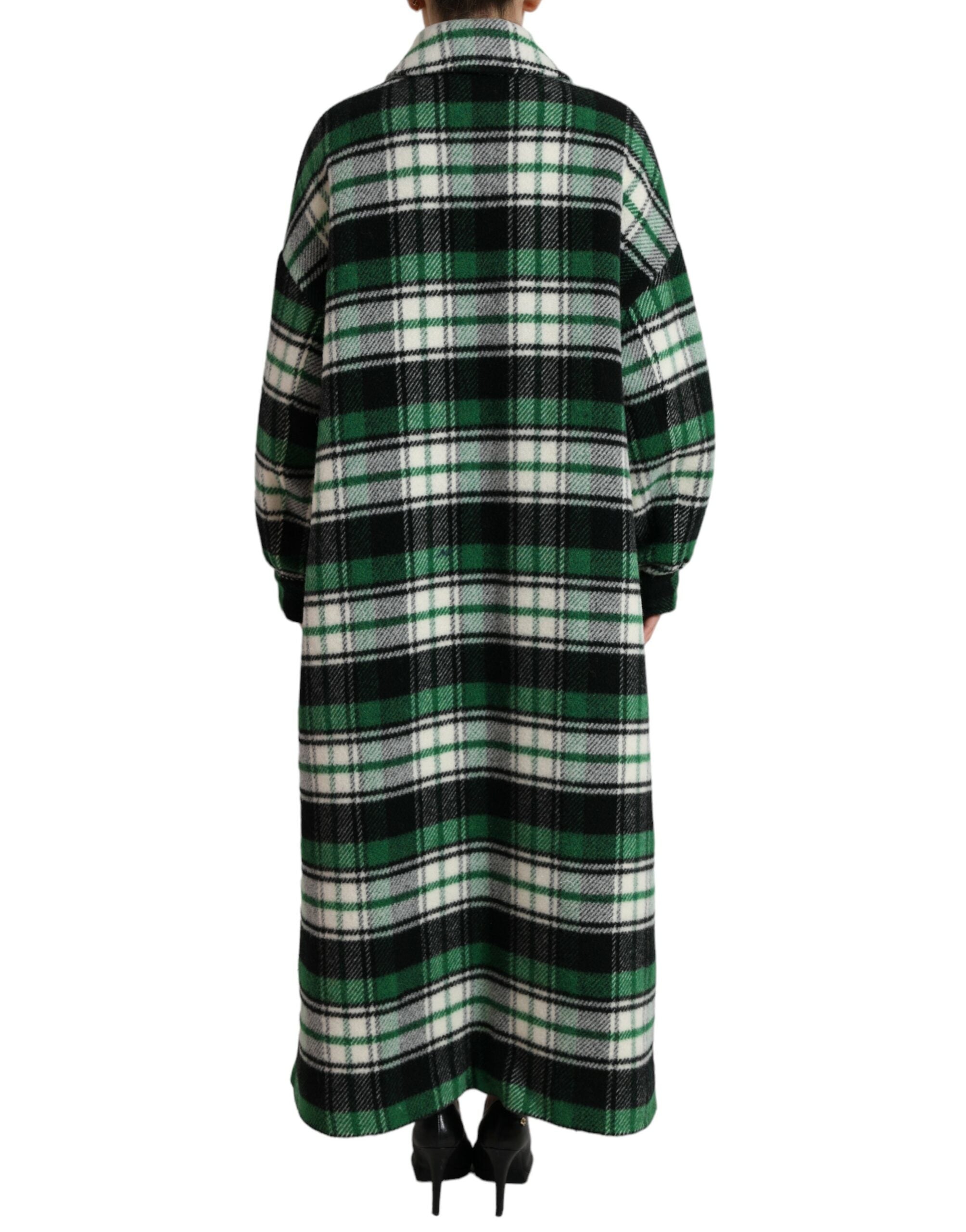 Groen geruit lang mouw casual jasjack