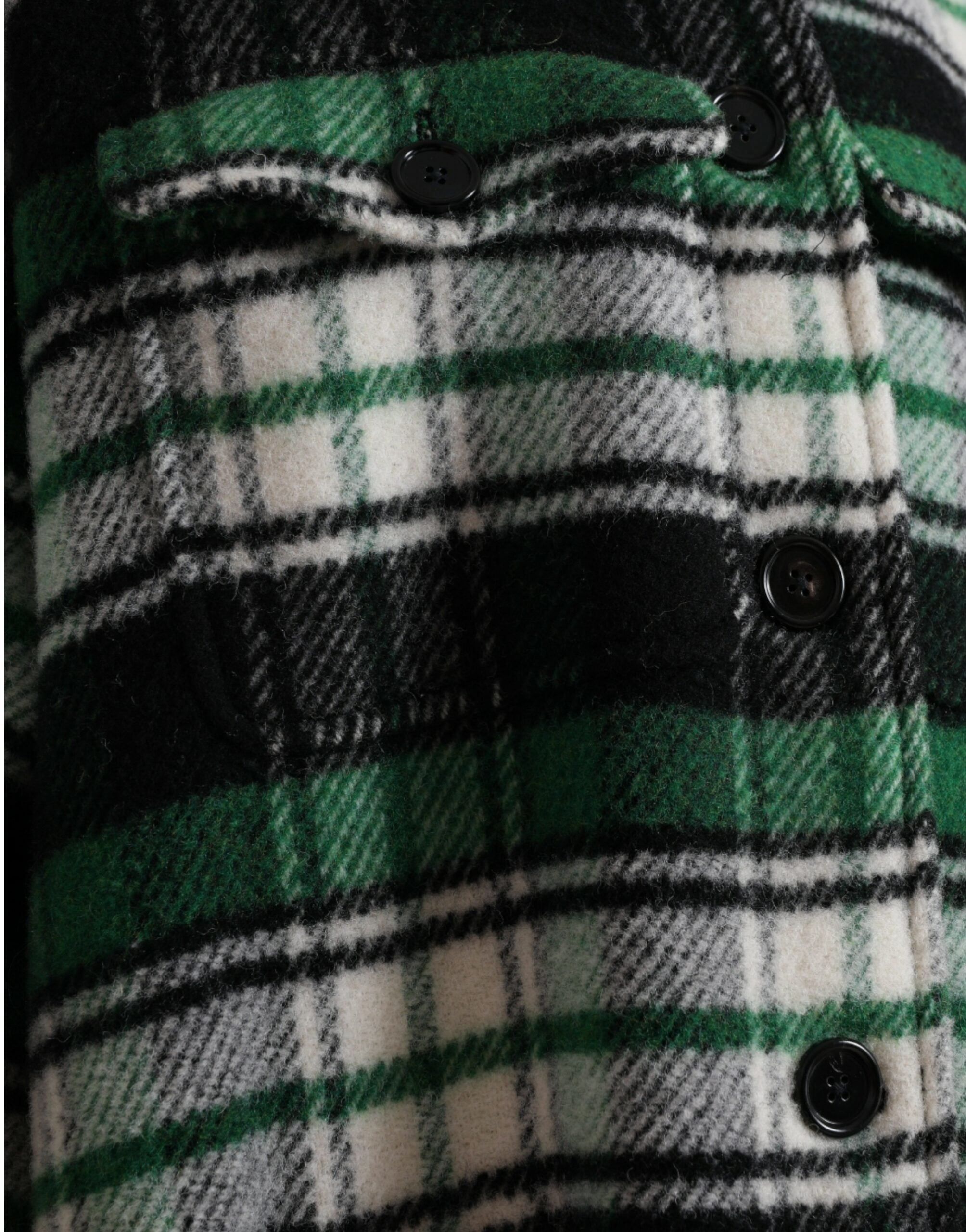 Groen geruit lang mouw casual jasjack