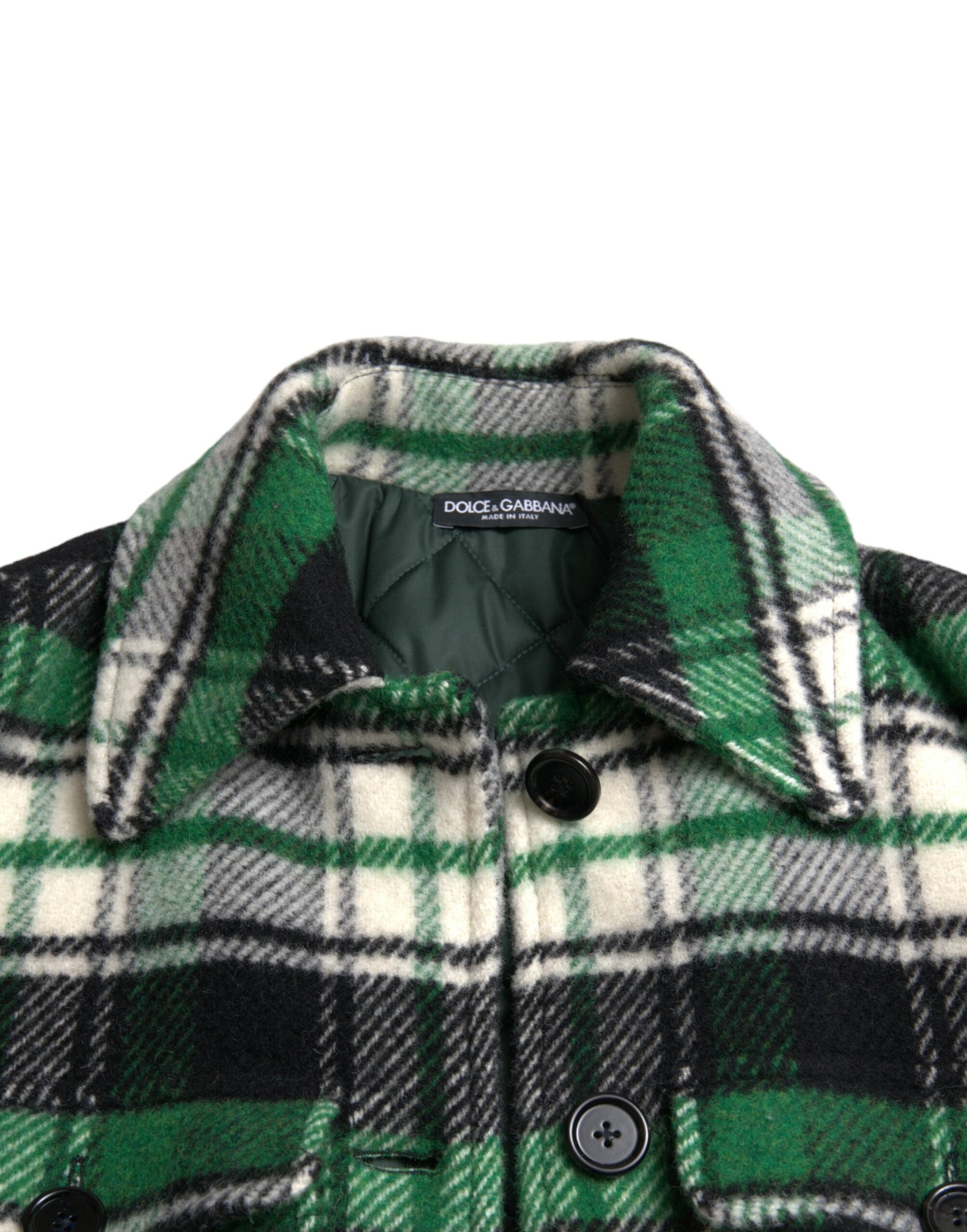 Groen geruit lang mouw casual jasjack