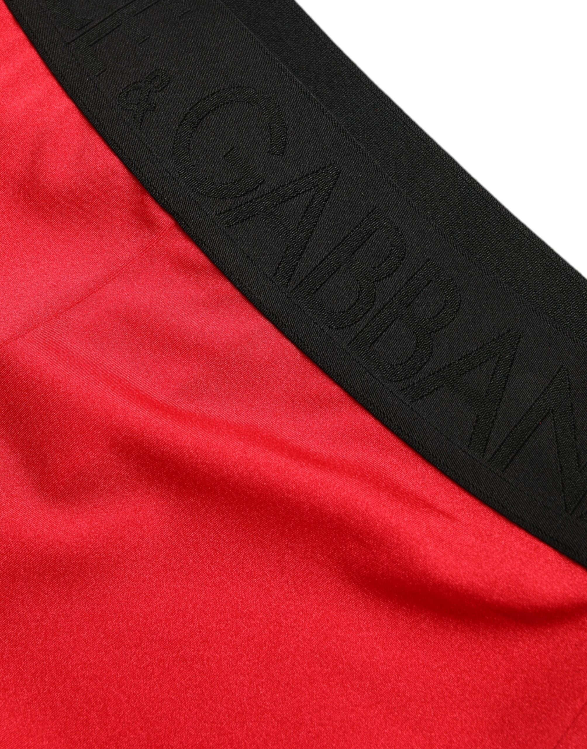 Rode nylon DG-logo slim leggingbroek