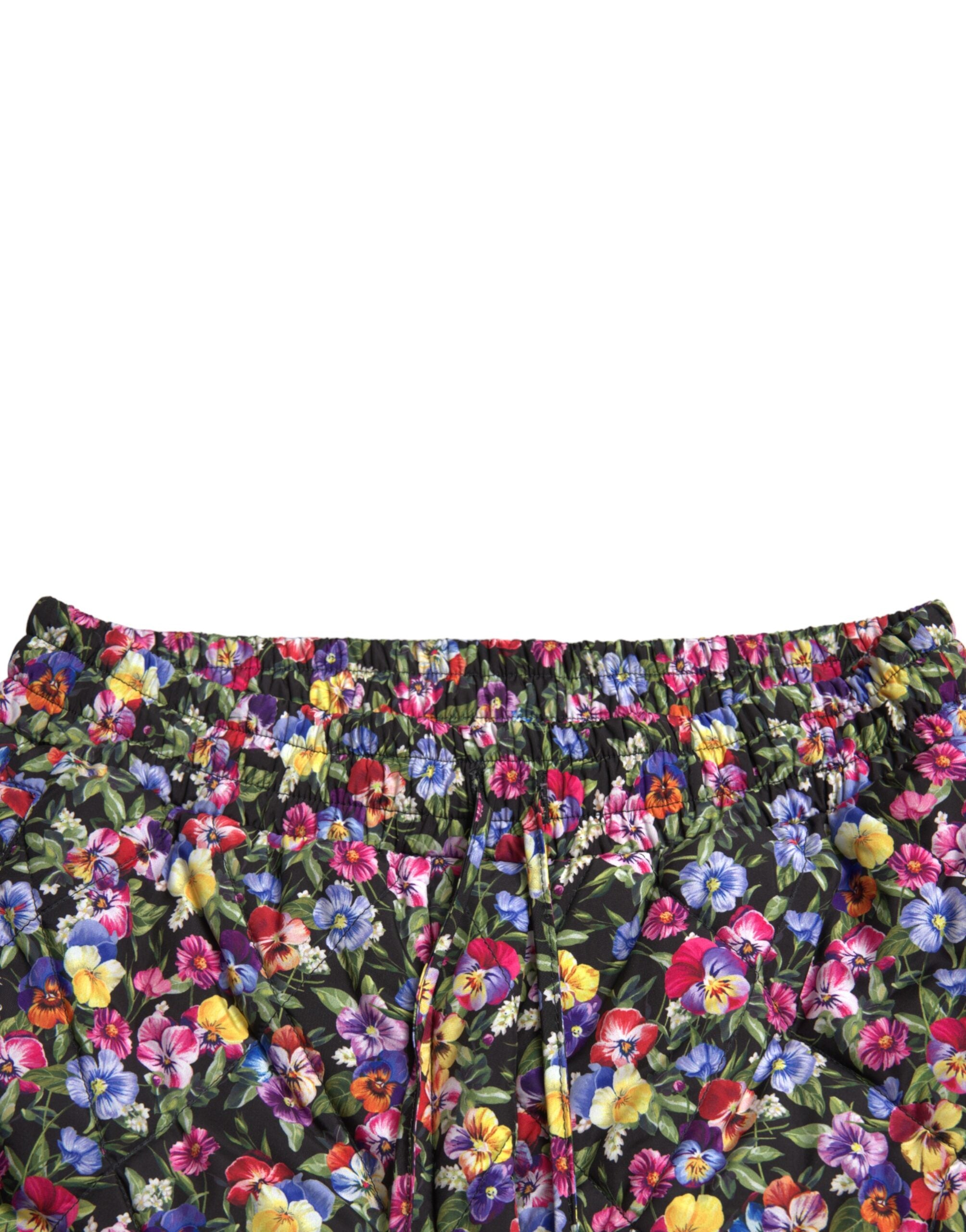 Veelkleurige bloemen hoge taille hotpants shorts