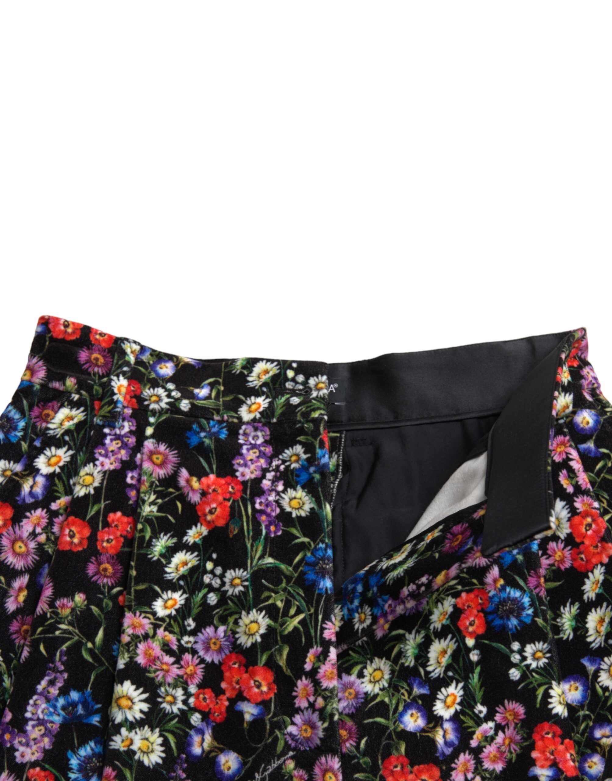Zwarte bloemen hoge taille hotpants shorts