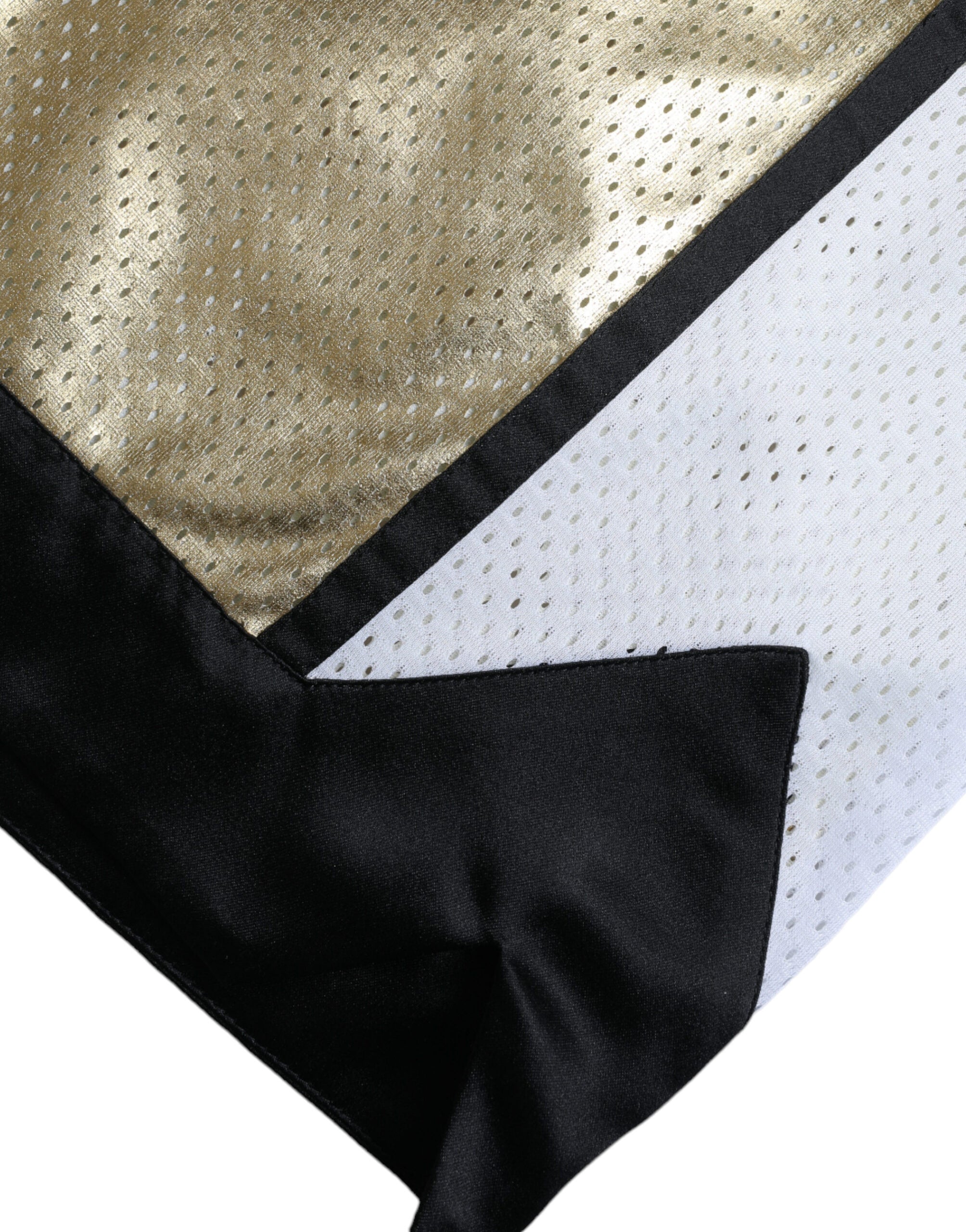 Gouden polyester geperforeerde shorts met hoge taille