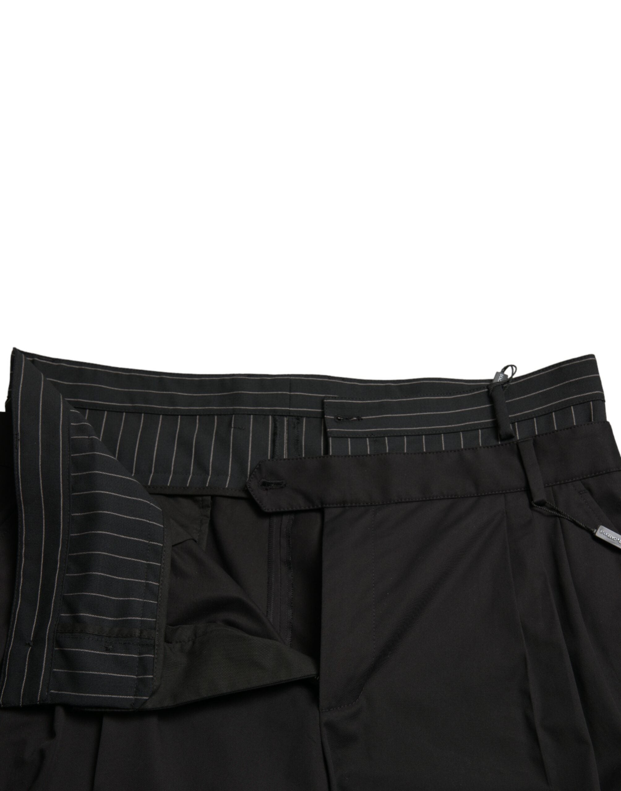 Zwarte katoenen stretch cargo bermudashorts