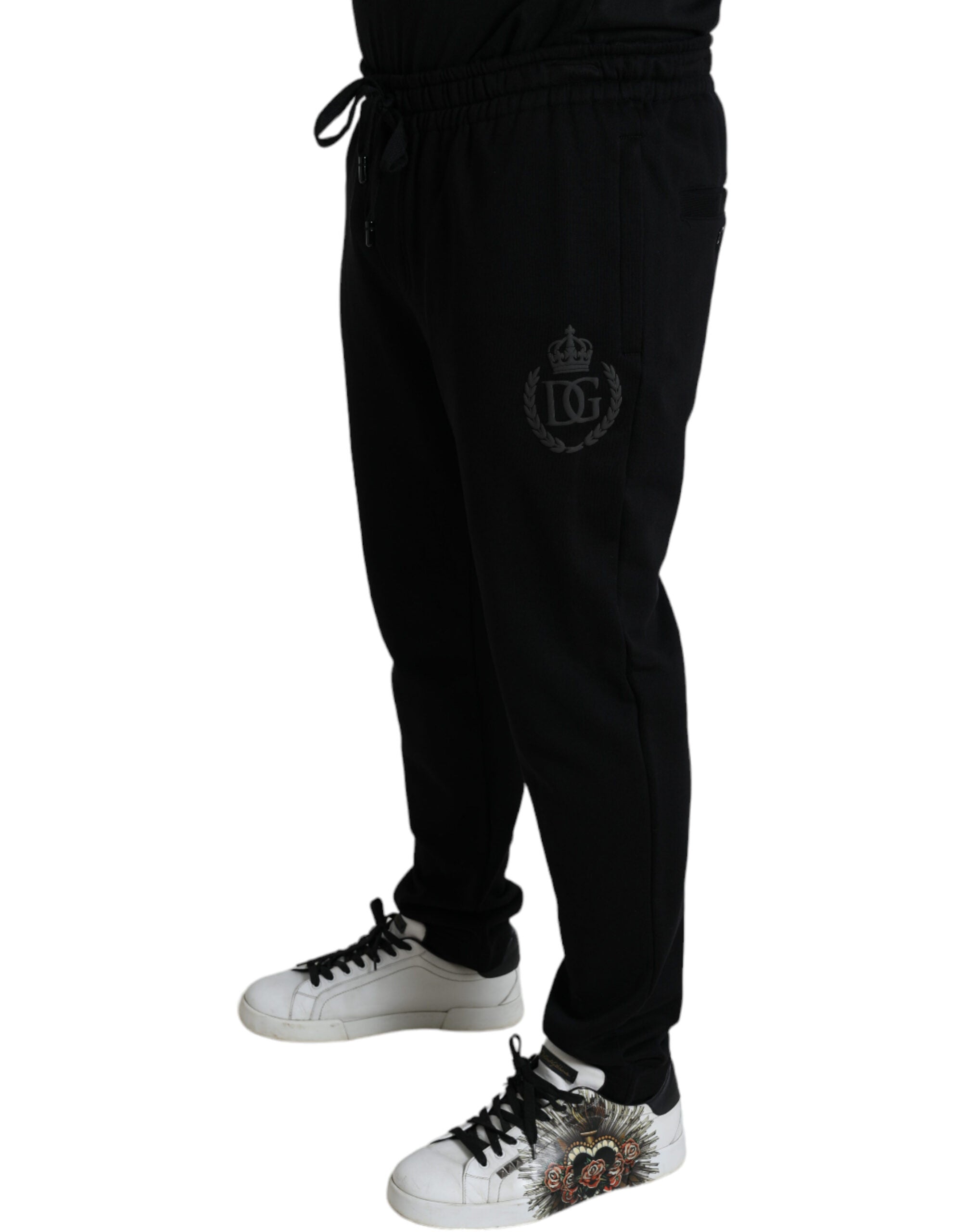 Zwarte DG Logo Skinny Jogger Sweatpants Broek