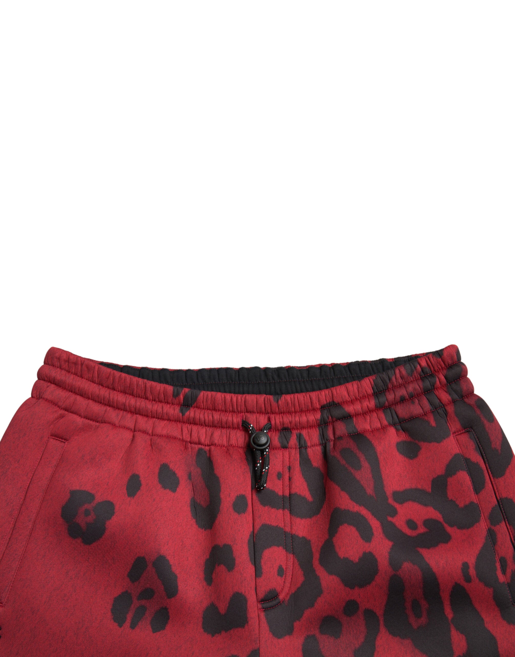 Rode zwarte luipaard stretch joggingbroek