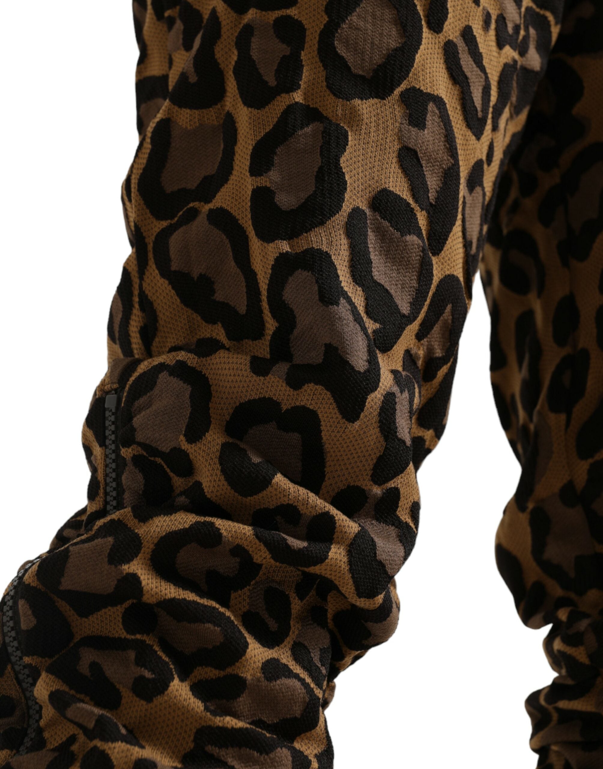 Bruine luipaard jacquard joggingbroek